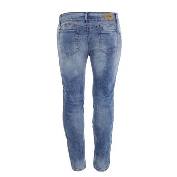 Ital-Design Stretch-Jeans Herren Freizeit Destroyed-Look Stretch Jeans in Blau