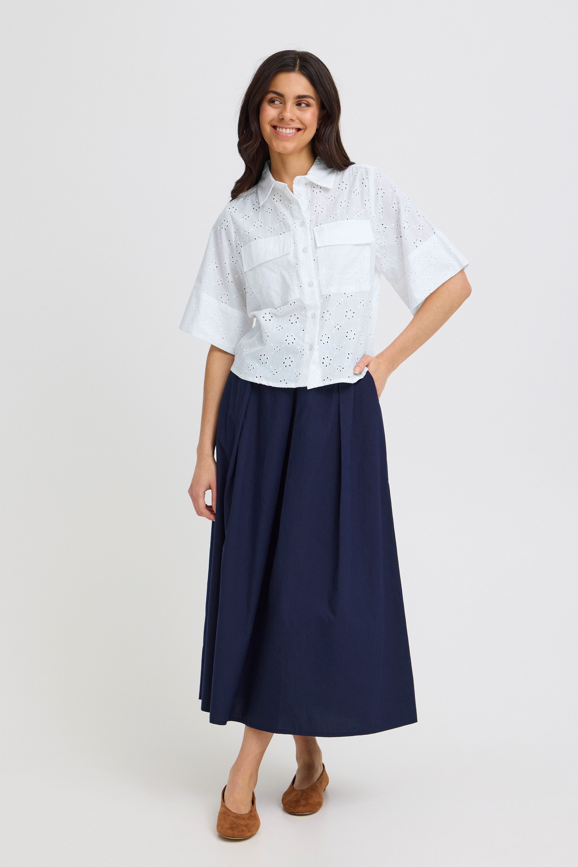 fransa Langarmhemd Kurzarm-Bluse FRBLAIR