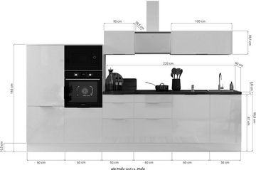 RESPEKTA Küche Elisabeth, vormontiert, inkl. E-Geräte, Breite 340 cm