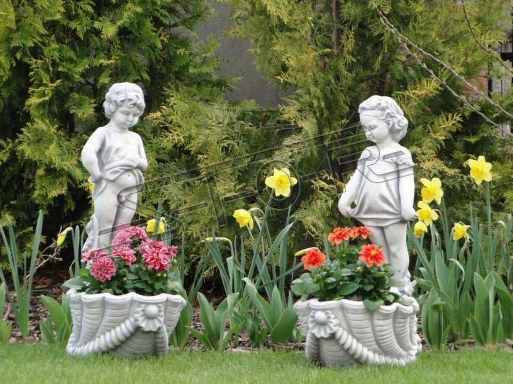 Blumentöpfe Blumenkübel Vasen Garten Kübel Dekoration JVmoebel Pflanz Skulptur