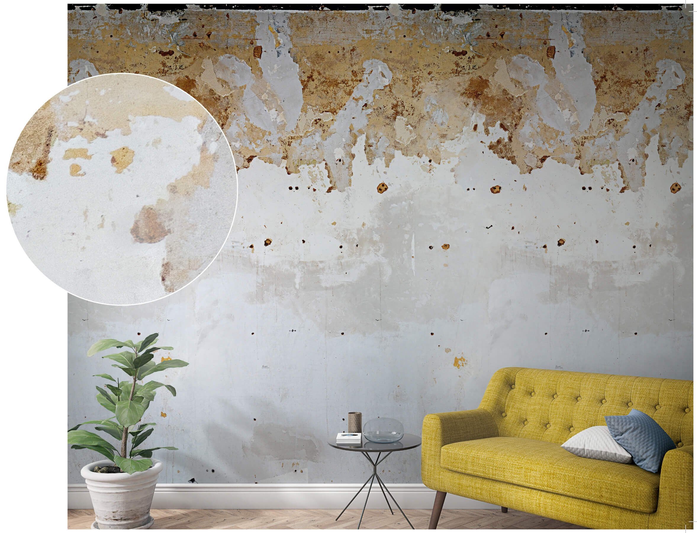 Newroom Vliestapete, [ 2,7 x 1,59m ] großzügiges Motiv - kein wiederkehrendes Muster - nahtlos große Flächen möglich - Fototapete Wandbild Beton Rost Zement Made in Germany