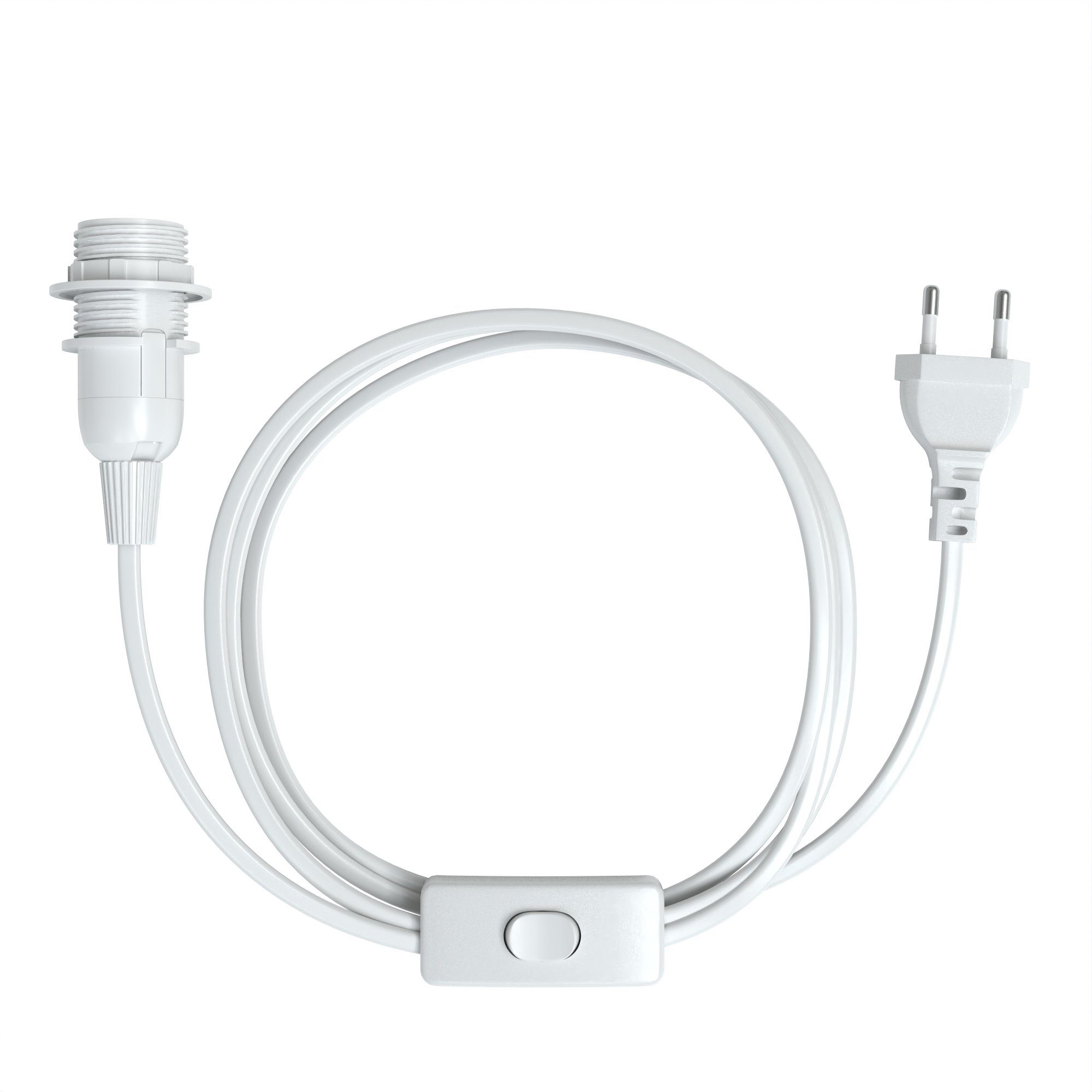 EAZY CASE Лампыfassung E14 Лампыsockel mit Schalter und Kabel 3,5m, E14 Fassung für Лампыschirm DIY Lampe zum Aufhängen Stromkabel Weiß