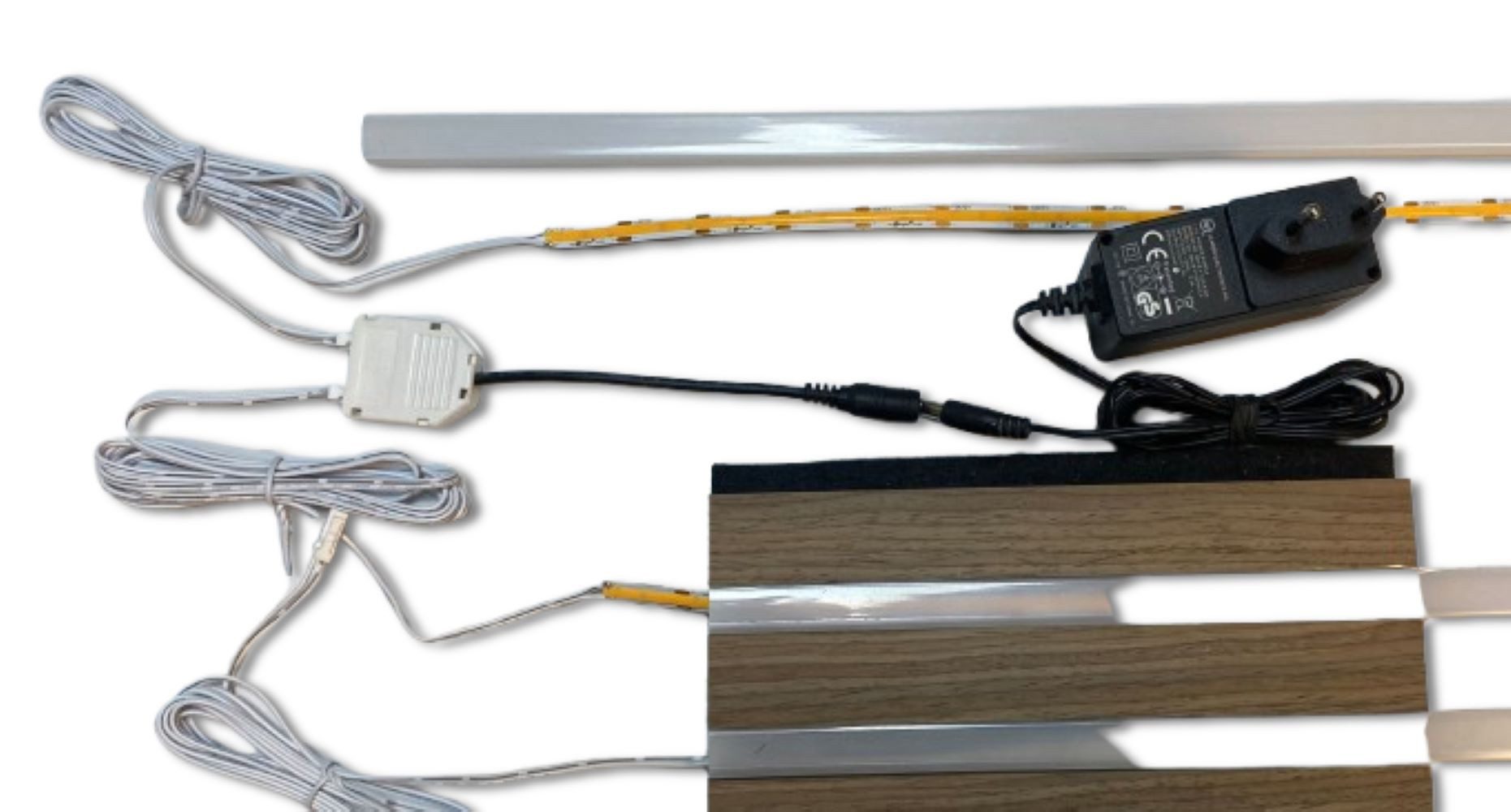 XENON LED Dekolicht 3524 LED Leuchte Kunststoff Schiene weiß 3x50cm Netzteil Blau, LED, Xenon / Blau