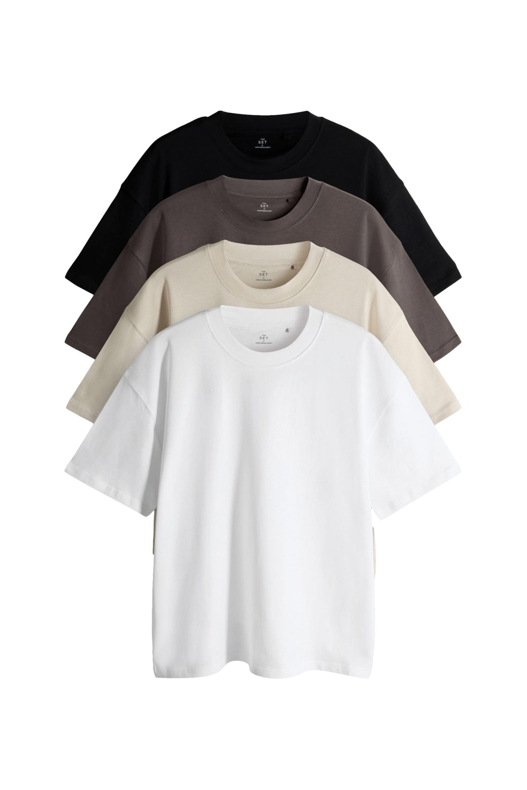 The Set T-Shirt The Set Oversized Fit T-Shirts, 4er-Pack (4-tlg) günstig online kaufen