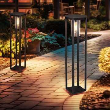 etc-shop LED Außen-Stehlampe, Leuchtmittel inklusive, Warmweiß, Stand Leuchte Filament ALU schwarz-matt Garten Strahler Deko