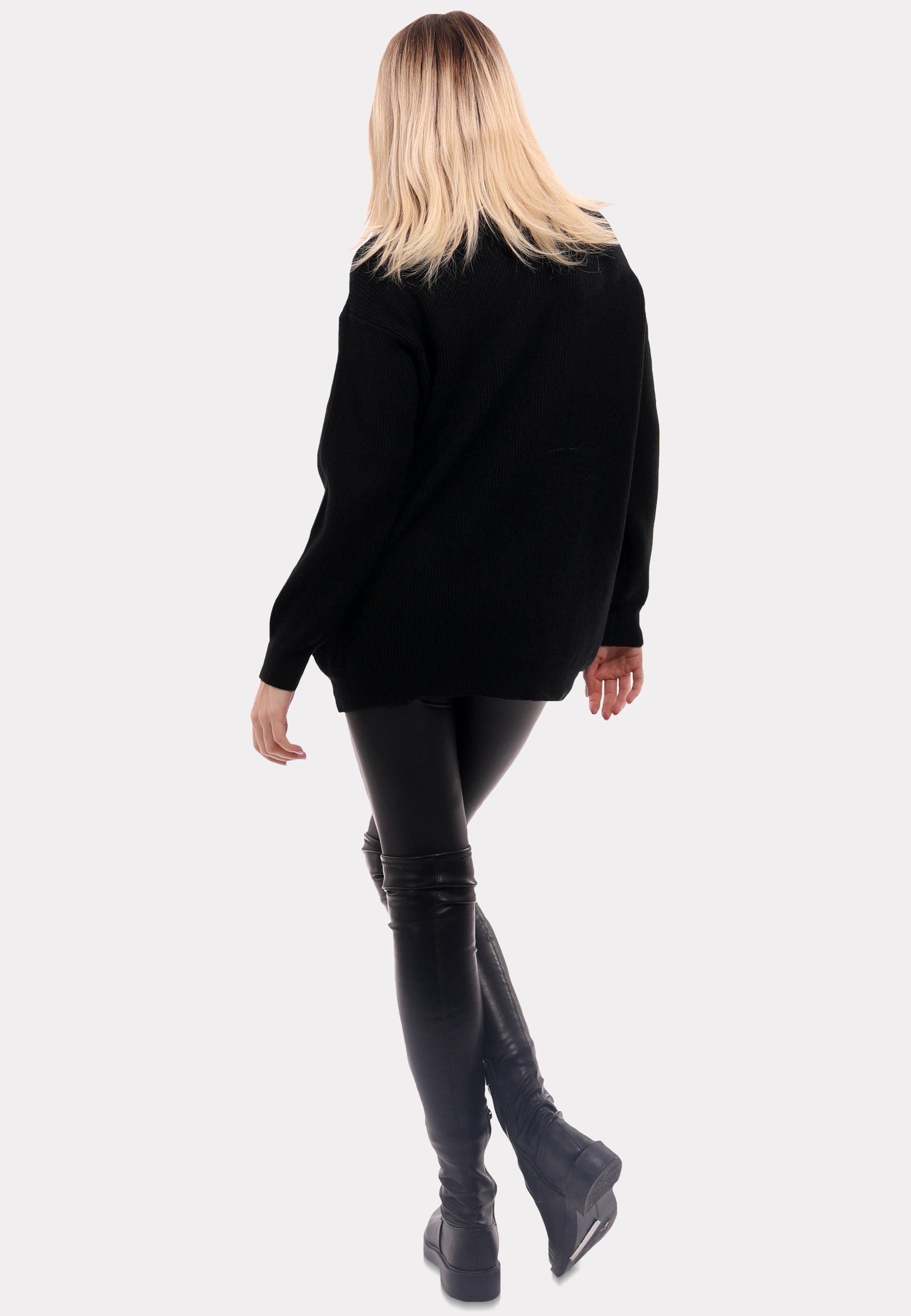 YC Fashion & (1-tlg) in Unifarbe Sweater schwarz Style "Chic " Rollkragenpullover Turtleneck