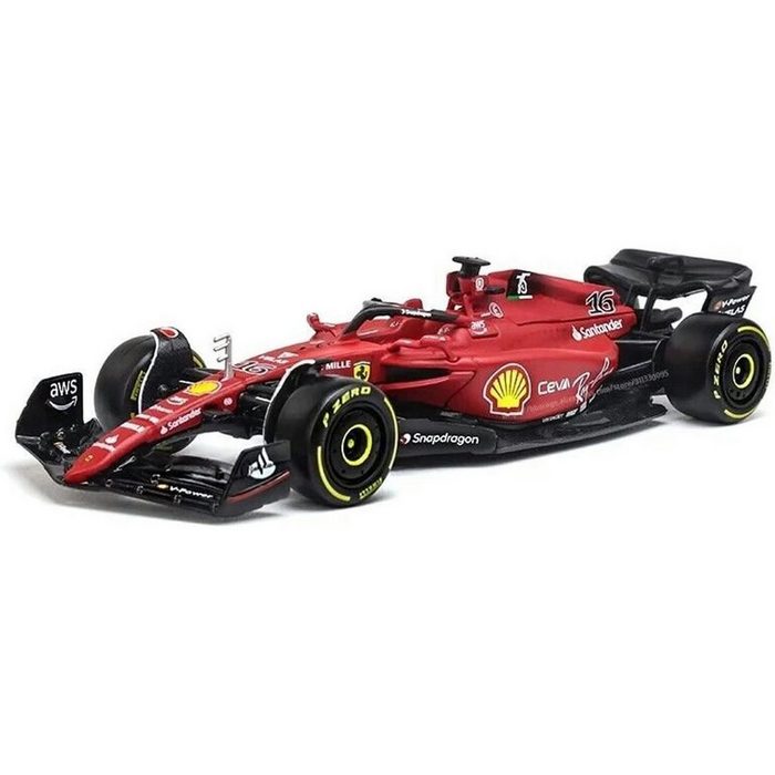 Bburago Spielzeug-Auto Modellauto - Ferrari Racing F1-75 Leclerc #16 (Maßstab 1:43) originalgetreu