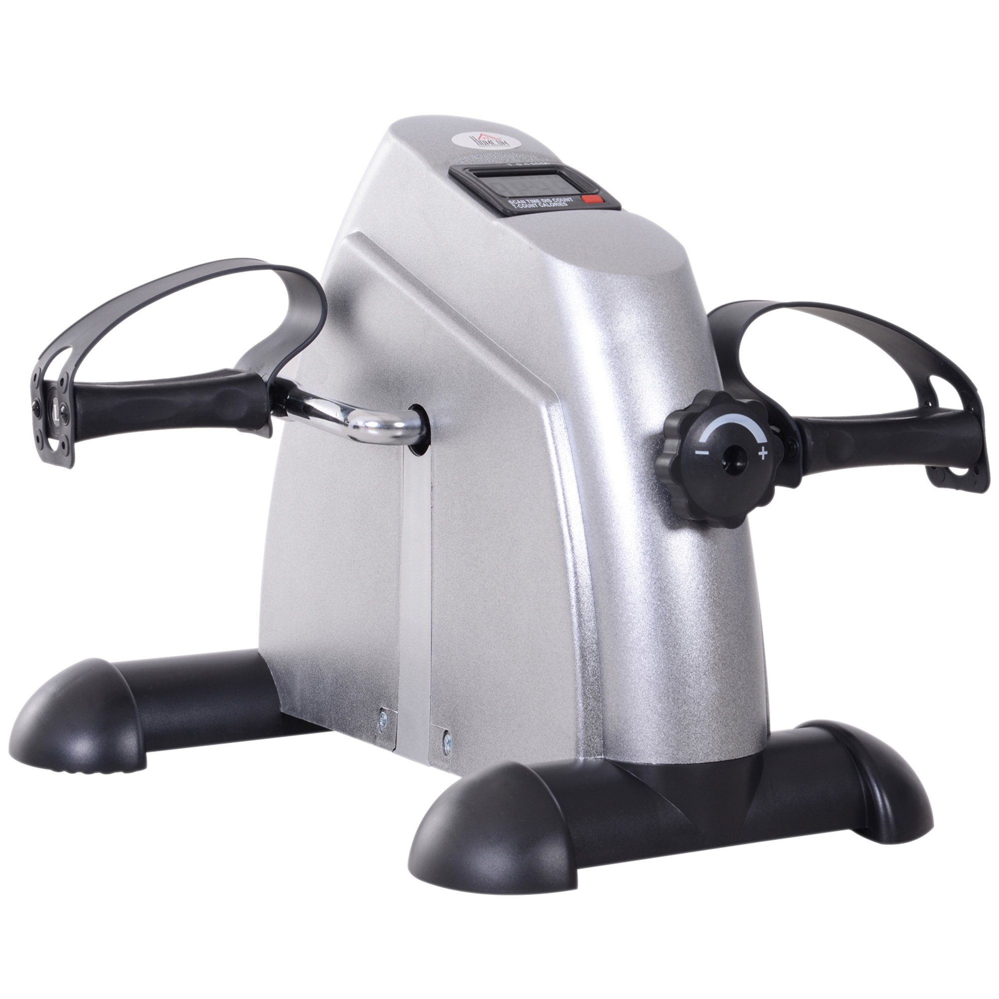 HOMCOM Heimtrainer Mini Bike mit LCD-Display (Trainingsrad, 1-tlg., Pedaltrainer), Silber 35 x 40 x 31 cm