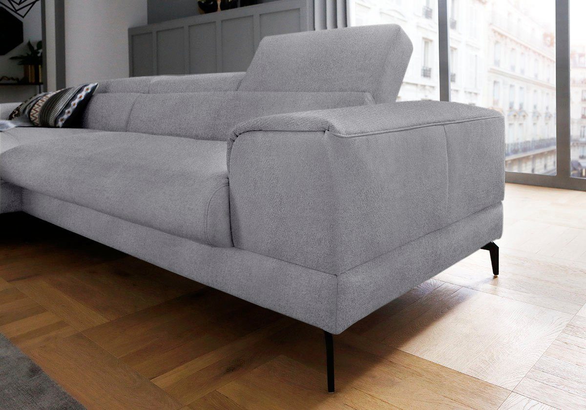 W.SCHILLIG Ecksofa piedroo, Designsofa mit tollem Sitzkomfort, L-Form, Kopfteilverstellung, wahlweise mit Sitztiefenverstellung, Breite 303cm