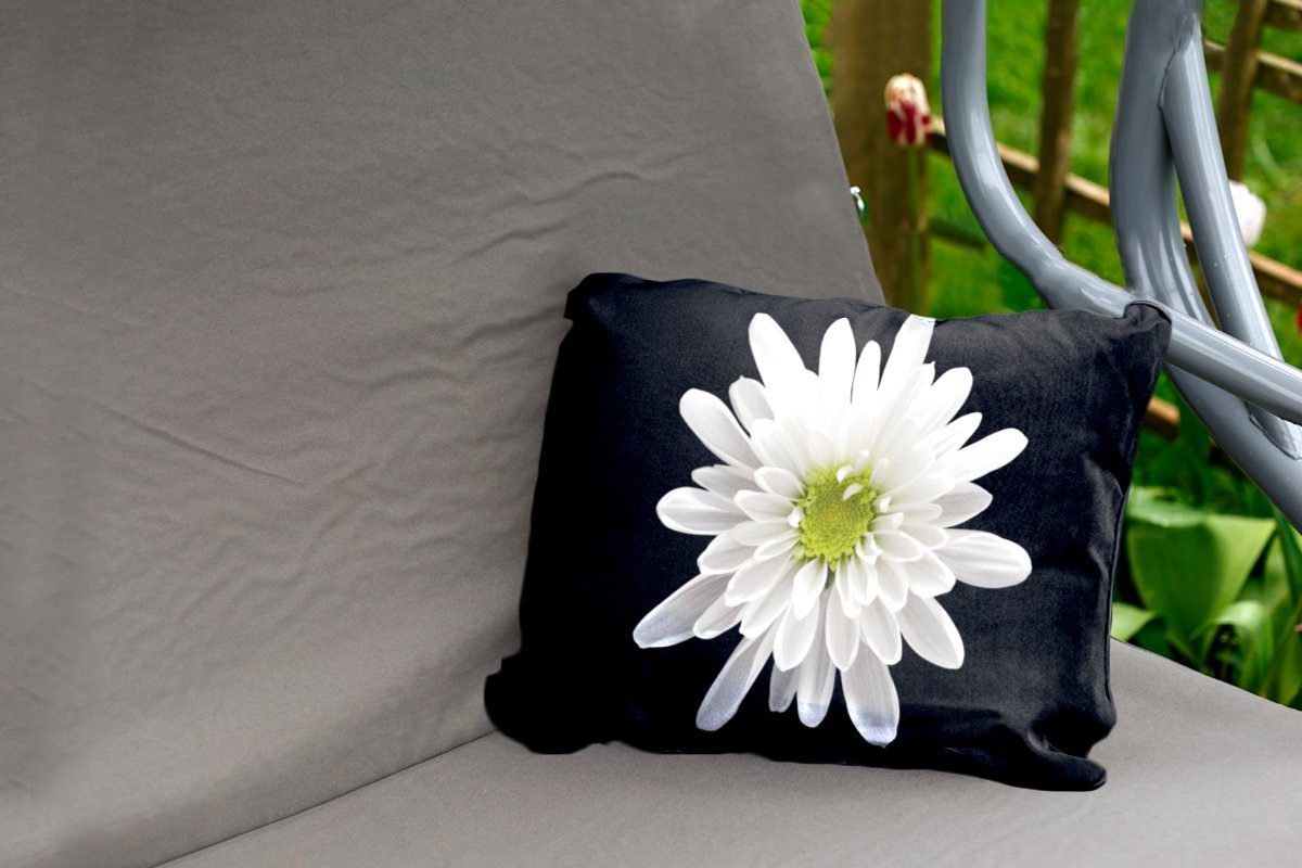 - Blume, MuchoWow Dekokissen Weiß Makro Dekokissenbezug, Outdoor-Dekorationskissen, - Polyester, Kissenhülle