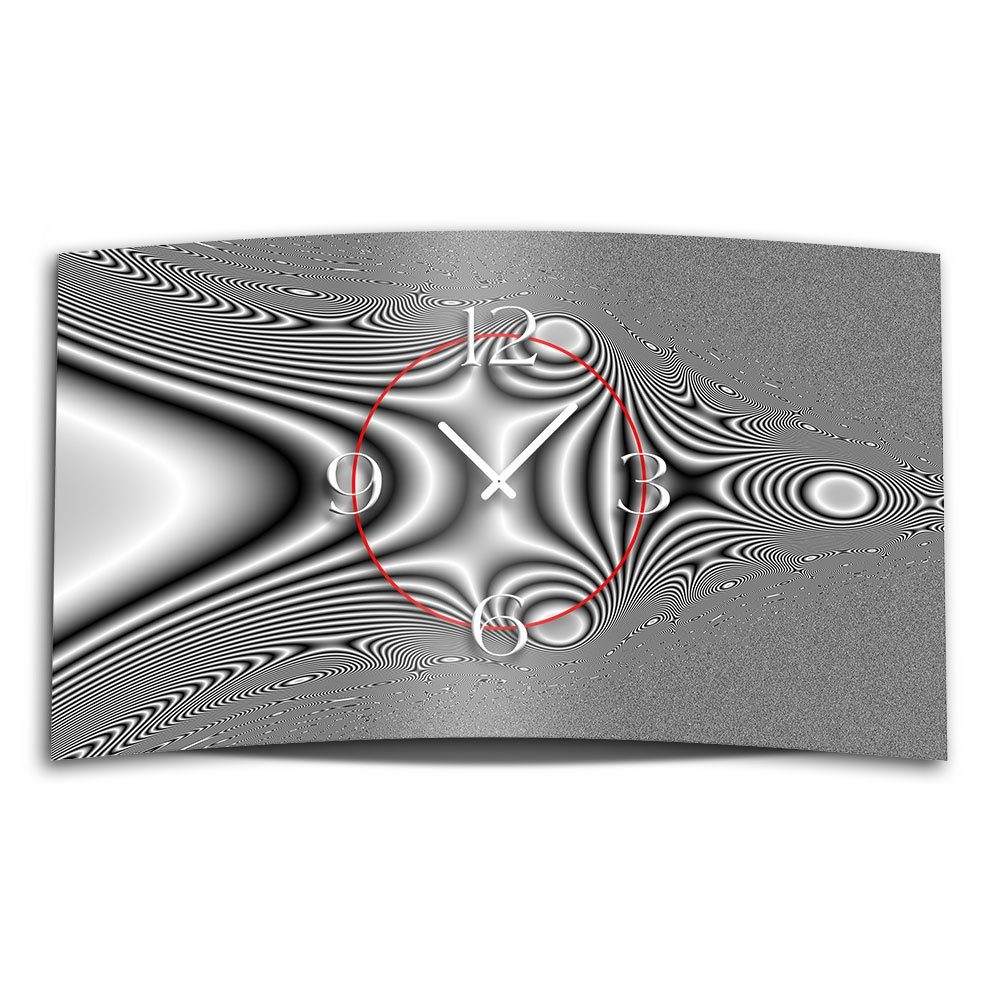 modernes leise 3D-Optik 4mm grau (Einzigartige Design Psychodelic Alu-Dibond) Wanduhr aus Wanduhren Designer dixtime Wanduhr