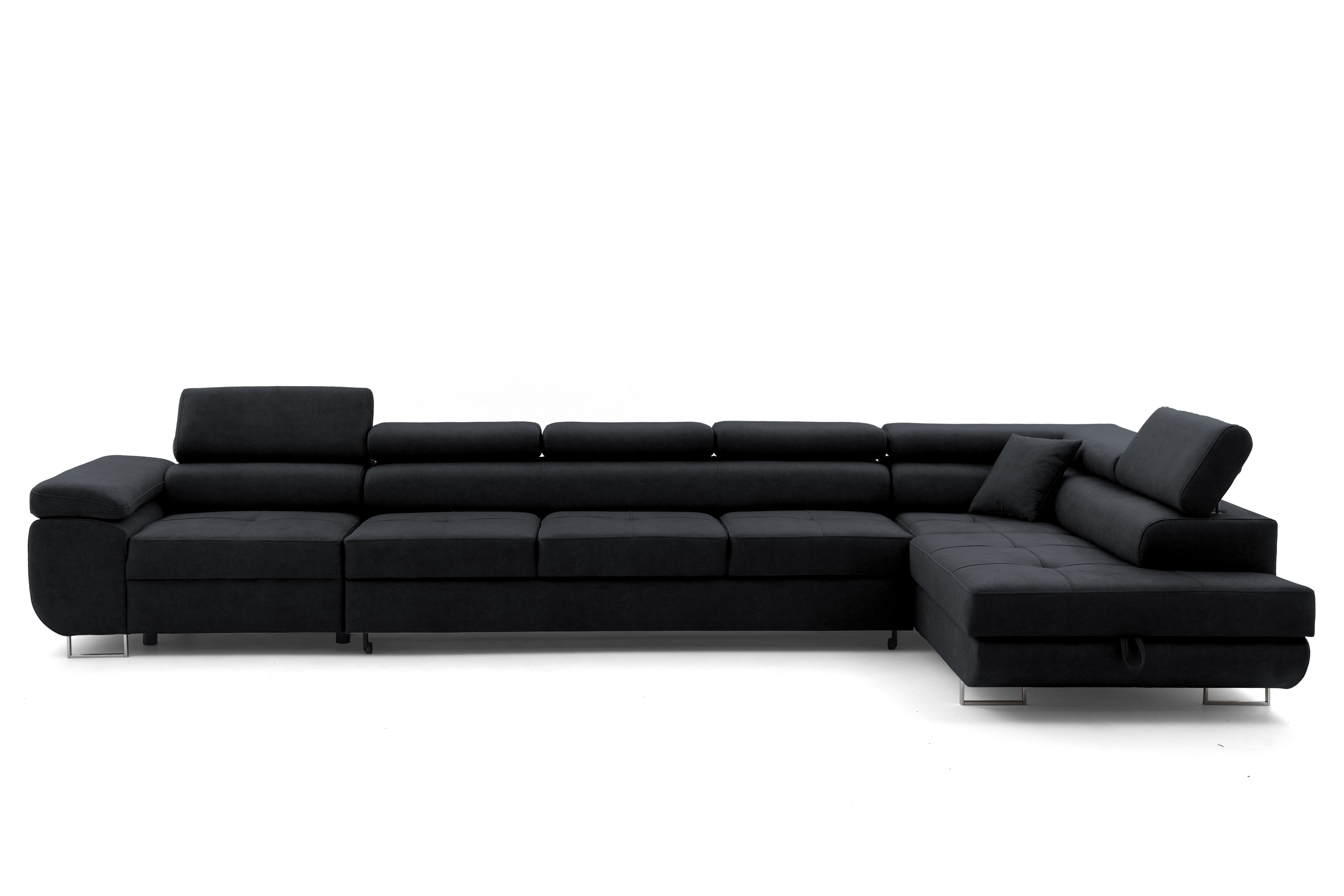 Muffo Ecksofa WILD XXL, mit Bettkasten, Hohe Metallfüße, verstellbare Kopfs günstig online kaufen