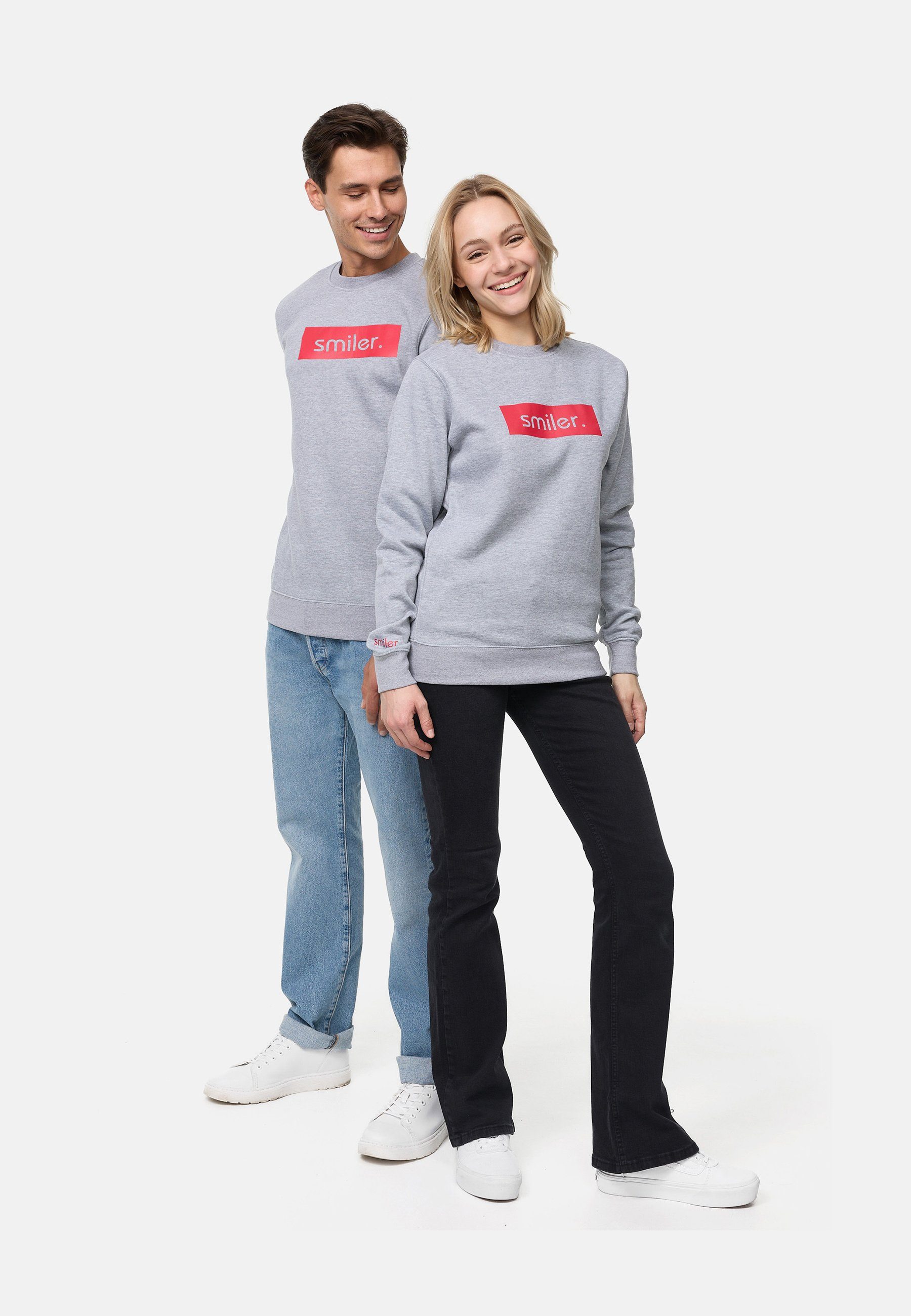 smiler. Sweatshirt dude. mit Label-Applikationen