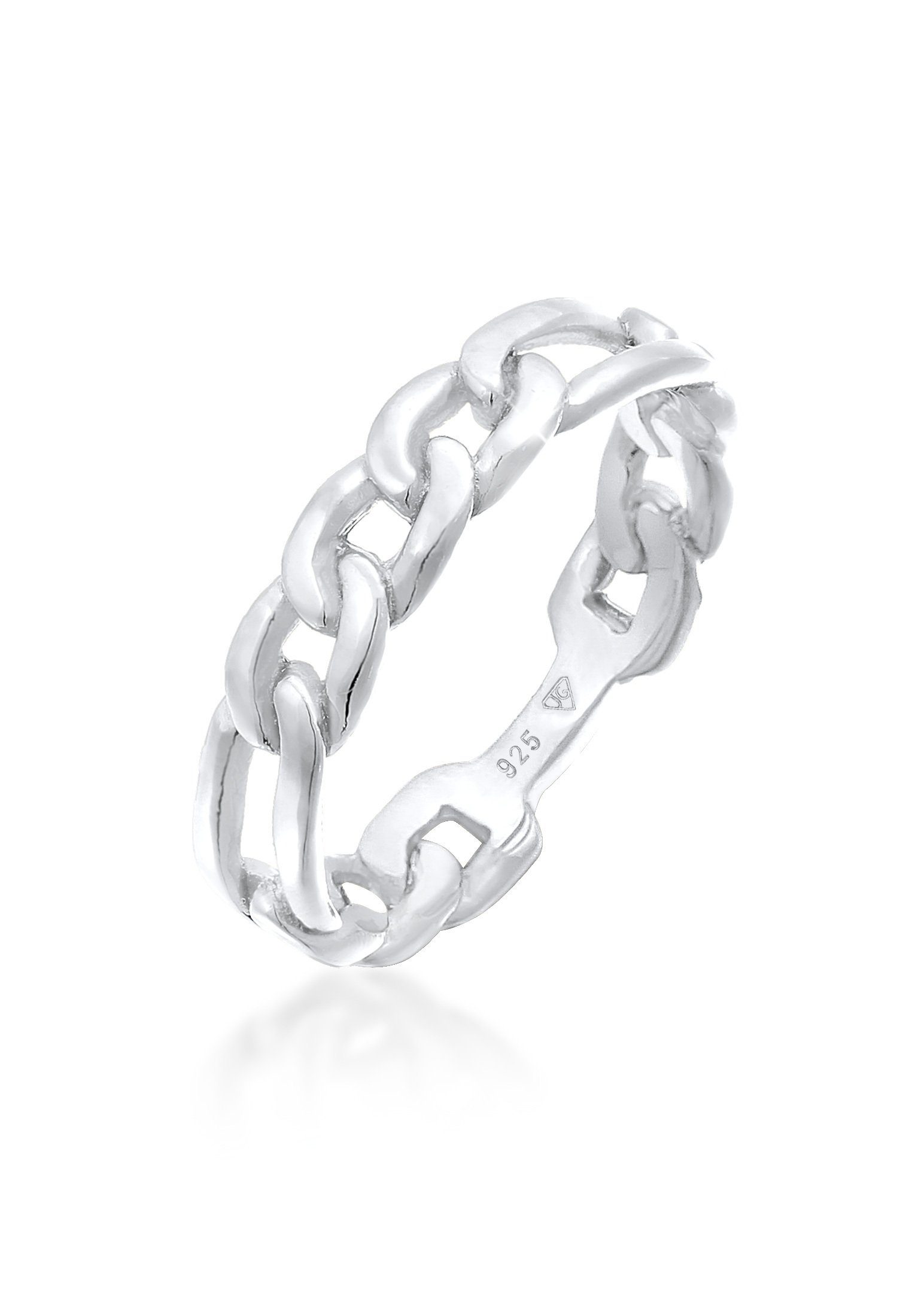 Elli Fingerring Bandring Figaro Panzer Glieder Chunky 925 Silber