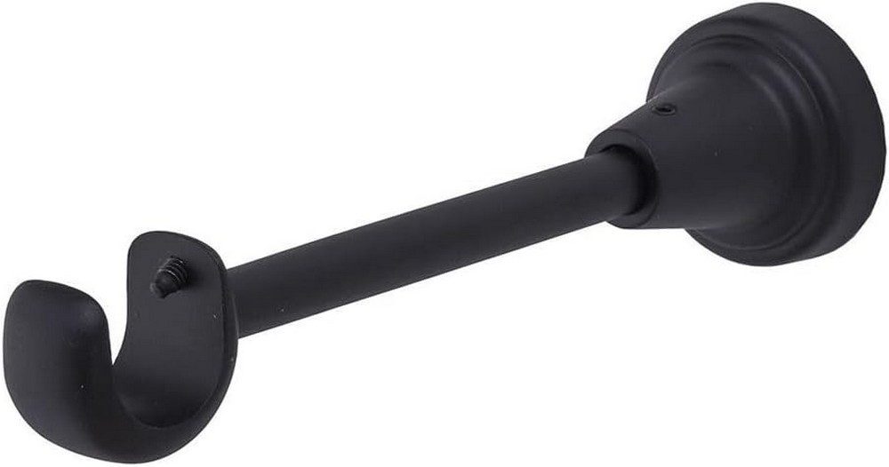 MDEKOR Gardinenstangenhalter für Gardinenstange 19 mm, Wandträger 1-läufig Schwarz Matt R Wandhalter