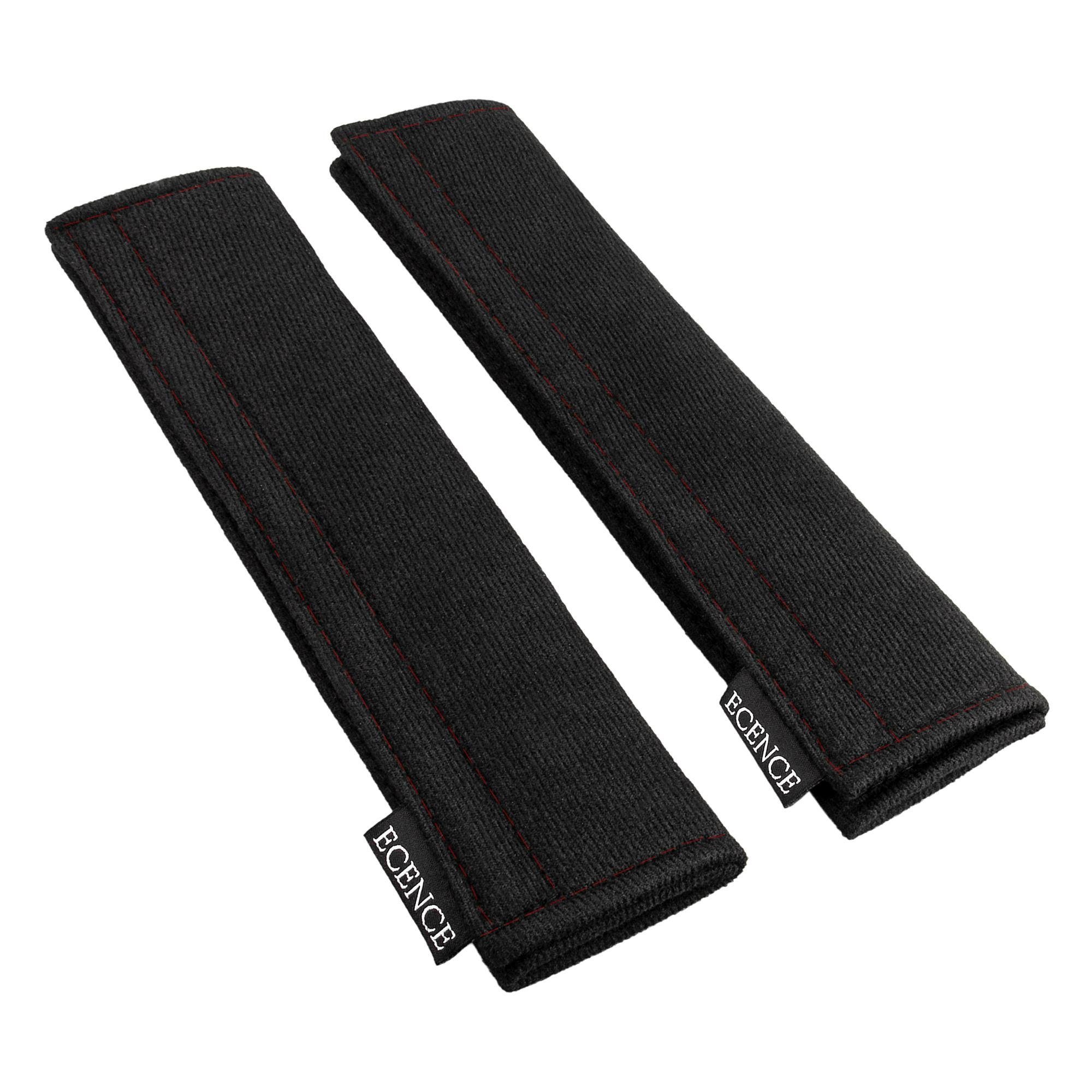 ECENCE Rücksitzorganizer 2x Gurtschoner Schwarz mit roter Naht Gurtpolster