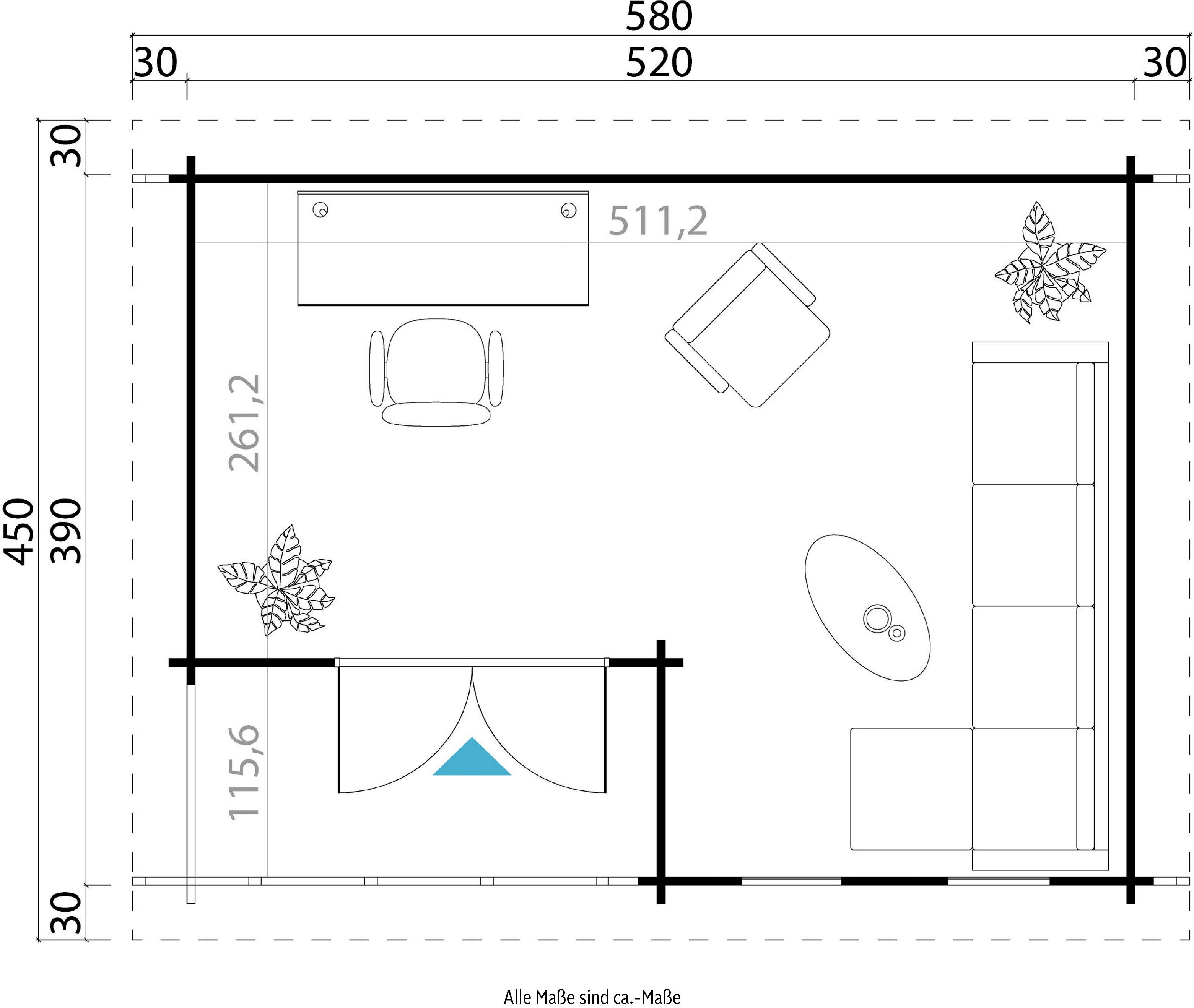 Fussbodenbretter BxT: cm, verlegen) LASITA (Set, ORKNEY, MAJA inkl. schwedenrot 580x450 Gartenhaus zum