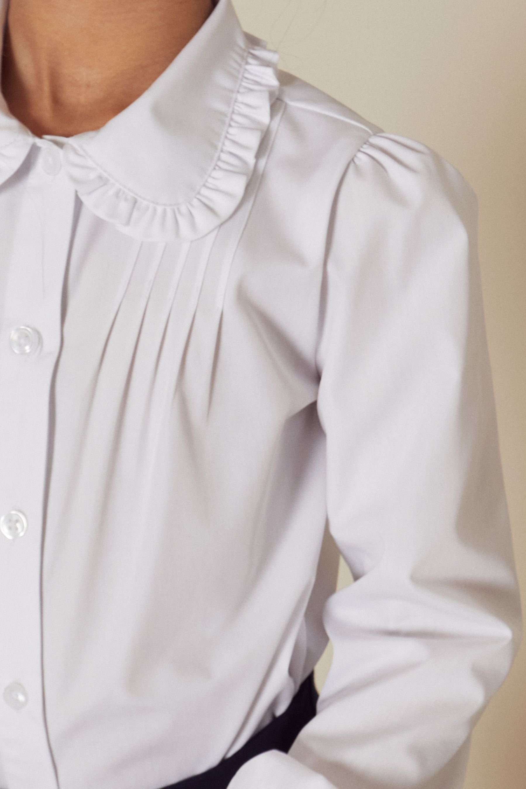 Next Langarmshirt Langärmelige Bluse aus Baumwollstretch mit Kragen (1-tlg)