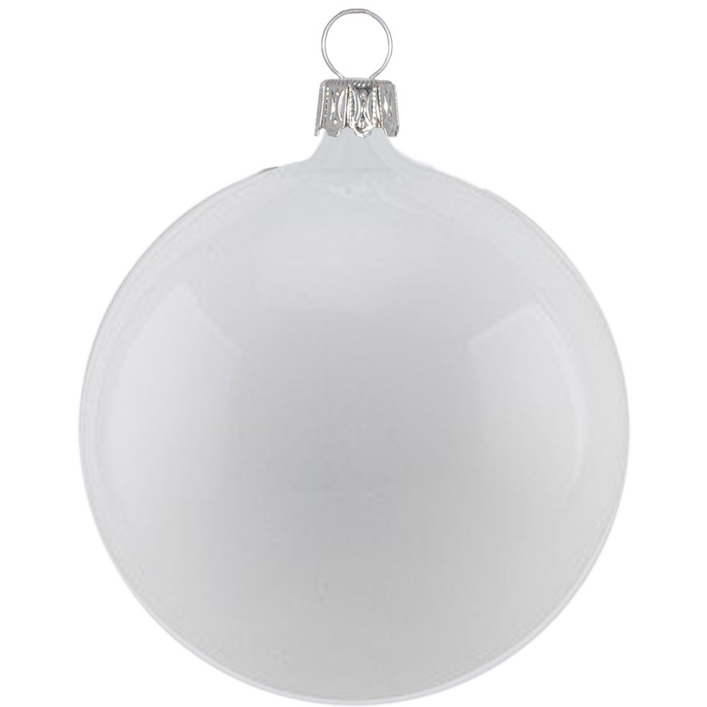 weiß (1 Glasdesign St), mundgeblasen Christbaumkugel matt Thüringer Set Weihnachtsbaumkugel