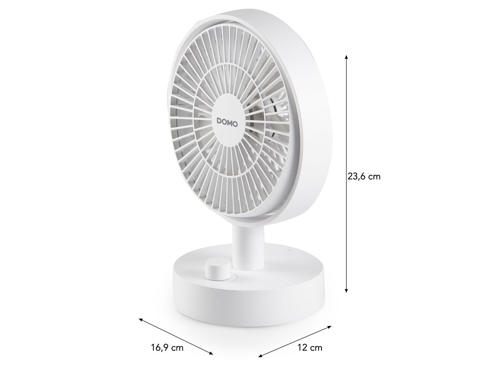 Domo Tischventilator, Mini Camping Ventilator mit Akku und USB, klein, leise, oszillierend