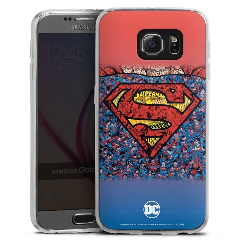 DeinDesign Handyhülle Superman Offizielles Lizenzprodukt Logo Superman Logo Mosaic, Samsung Galaxy S6 Slim Case Silikon Hülle Ultra Dünn Schutzhülle