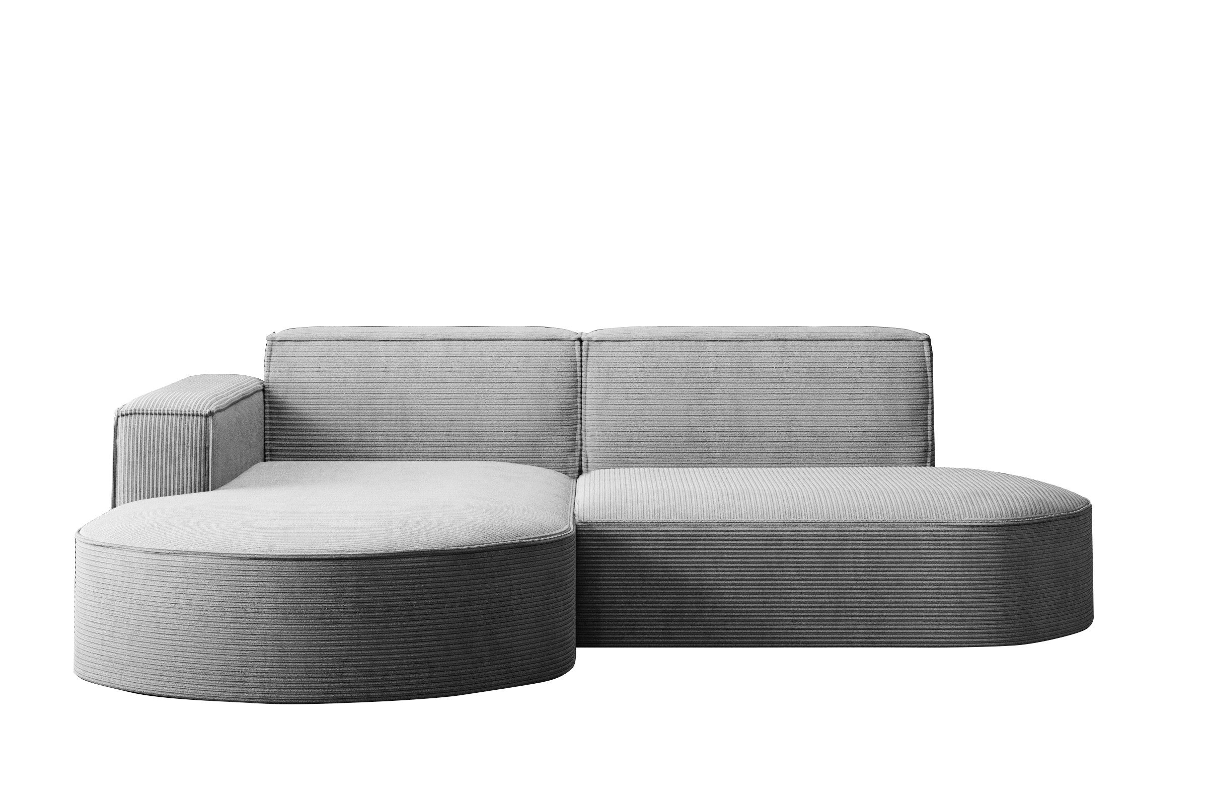 Kaiser Möbel Ecksofa Designer MODENA STUDIO L stoff Cord, Ecksofa, Cord Sofa, L-Form, Links/Rechts wählbar