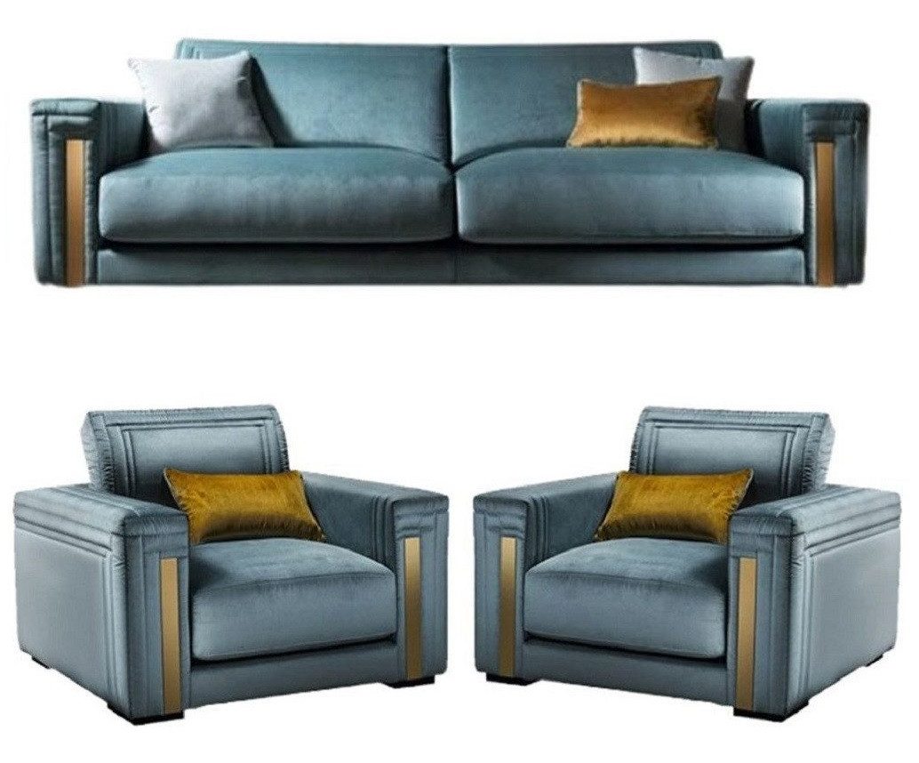 Xlmoebel Polstergarnitur Arredoclassic Sofa in Luxus-Design mit gemütlicher Polsterung, (3-tlg., Sofagarnitur 3+1+1), Hergestellt In Italy