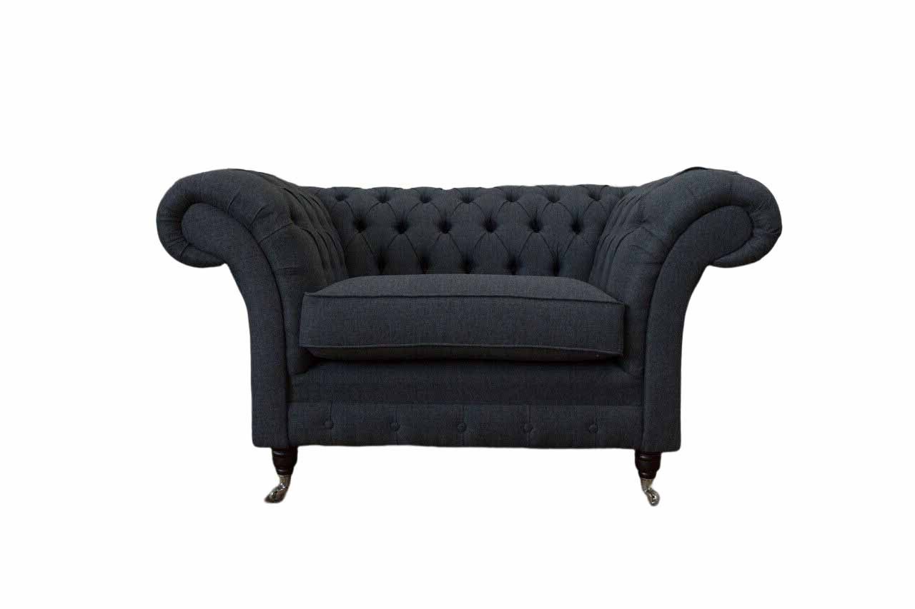JVmoebel Кресла Chesterfield Grau gepolsterter Chesterfield Кресла im Sofa-Stil (Sessel), Made in Europa