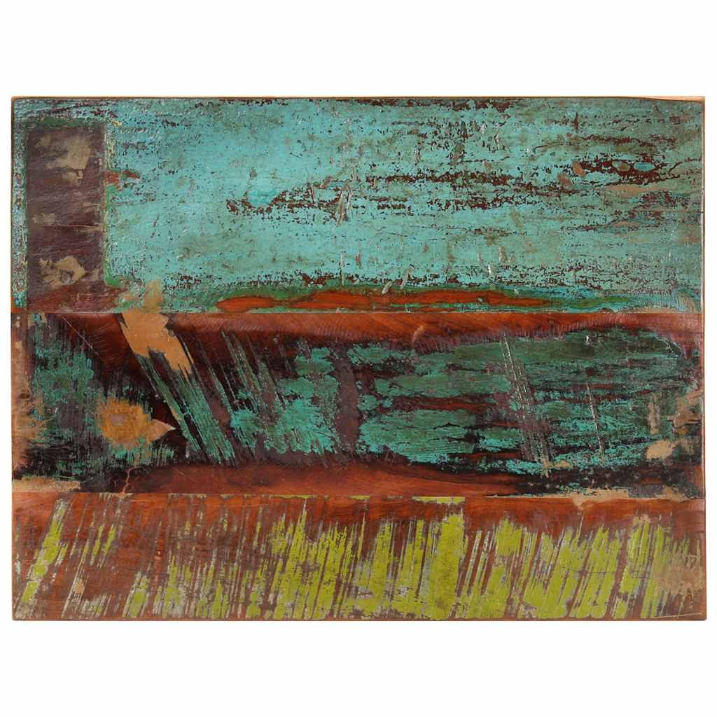 furnicato Tischplatte Massivholz 80 × 60 cm, poliert, angestrichen und lackiert (1 St), Rustikales Tablett mit zwei Holzstützen für Beistell- oder Bartische