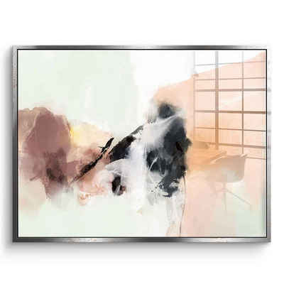 DOTCOMCANVAS® Acrylglasbild Elegant Scenery - Acrylglas, Acrylglasbild weiß beige braun moderne abstrakte Kunst Druck Wandbild