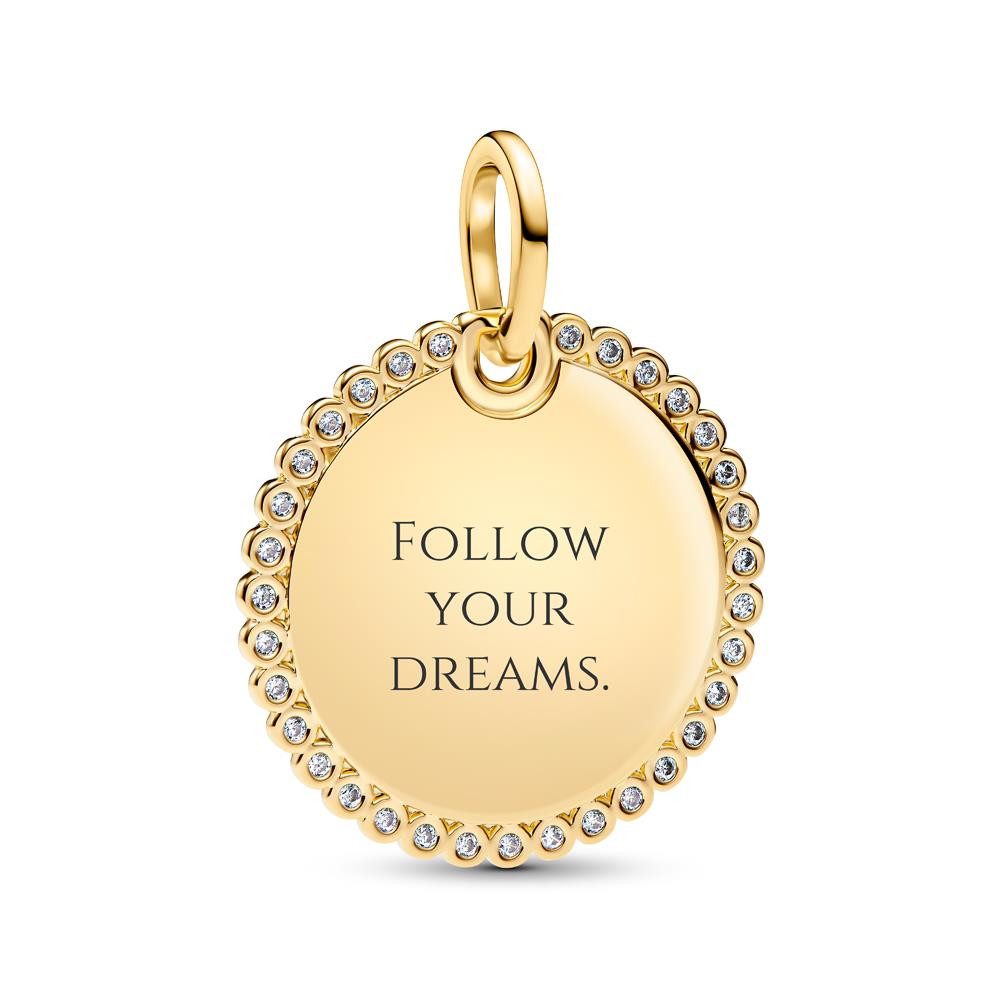 Pandora Кулоны Runder Damenanhänger, IP Gold mit Zirkonia von PANDORA