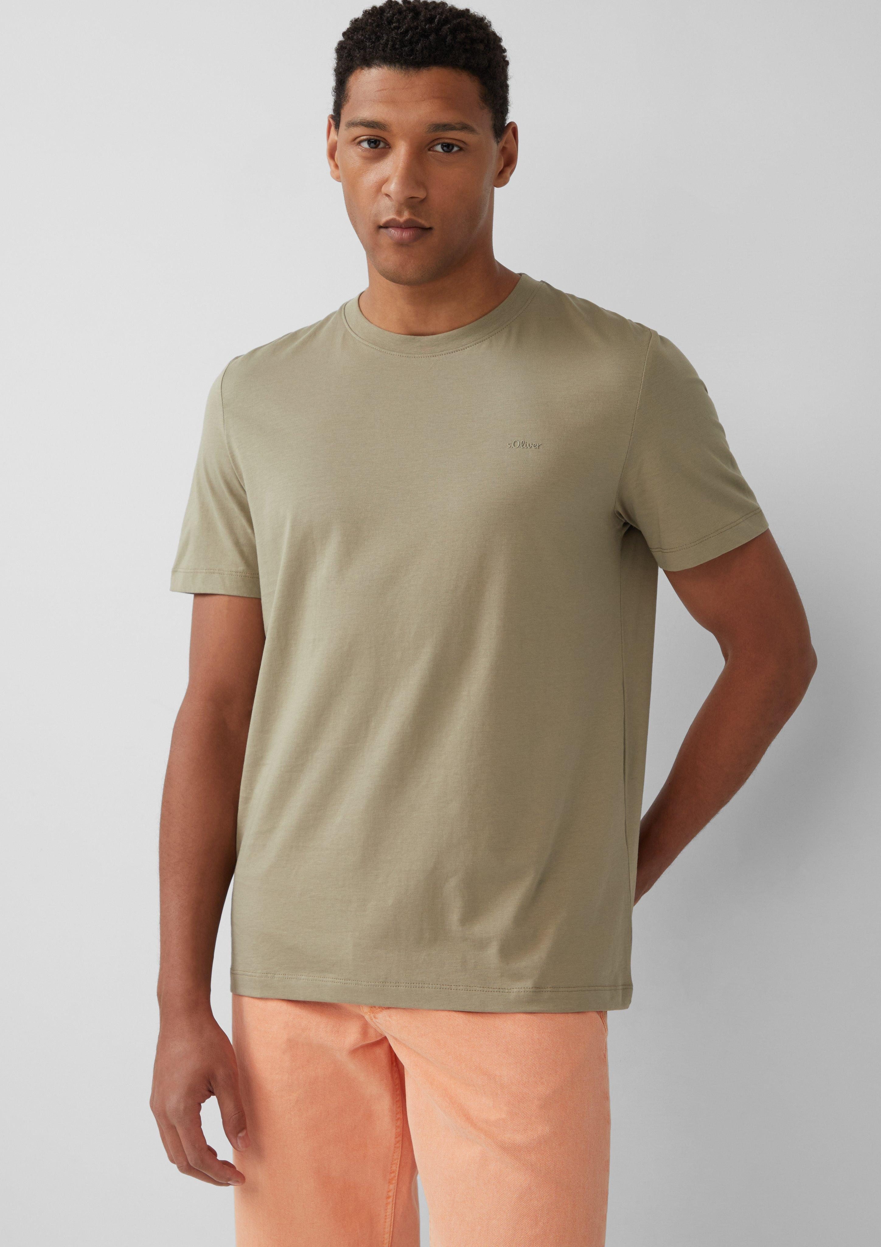 s.Oliver Kurzarmshirt Baumwoll-T-Shirt mit Logo-Print günstig online kaufen