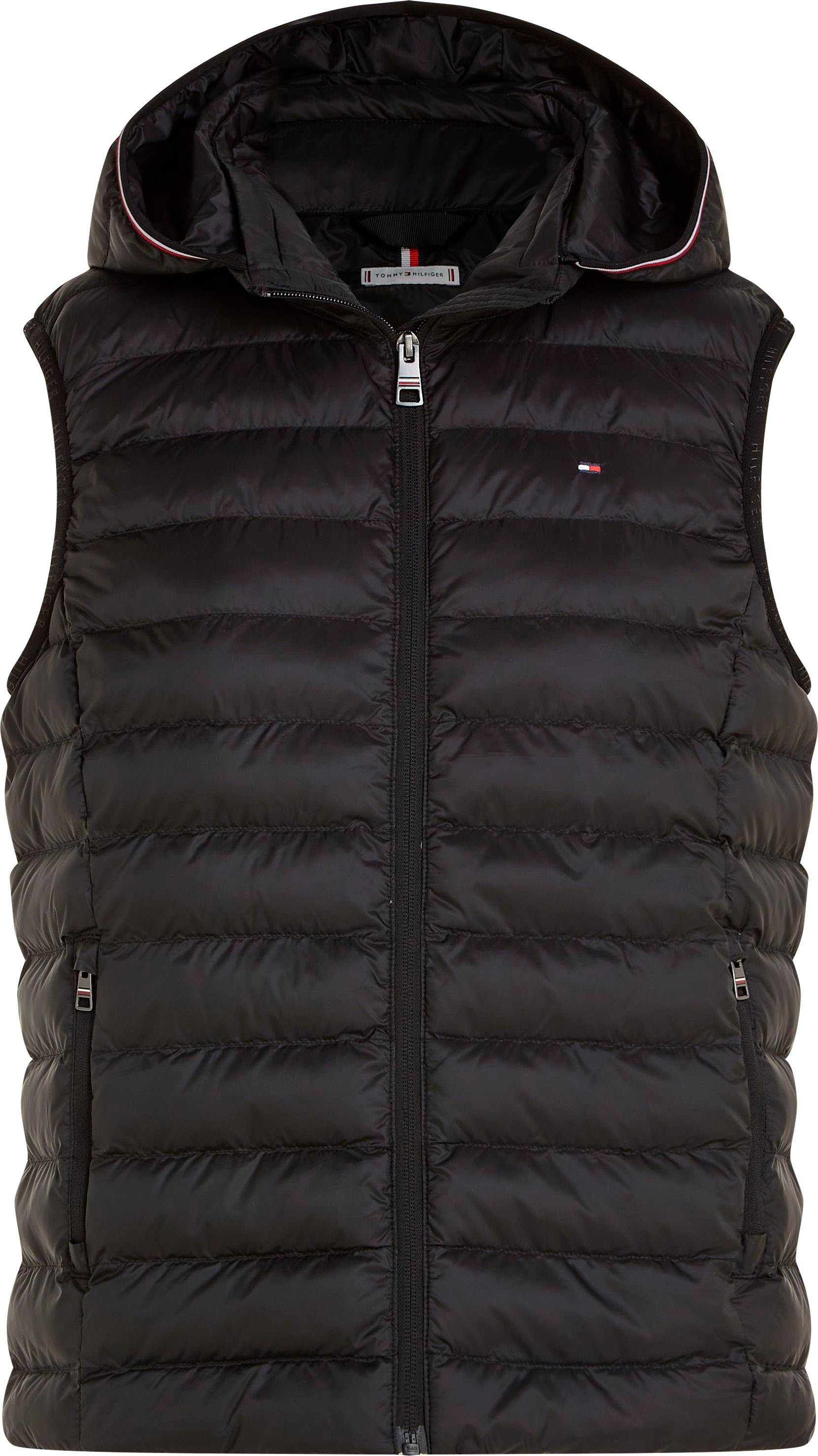 Tommy Hilfiger Steppweste VEST mit LW PADDED Black 2-Wege-Reißverschluss STRIPE GLOBAL