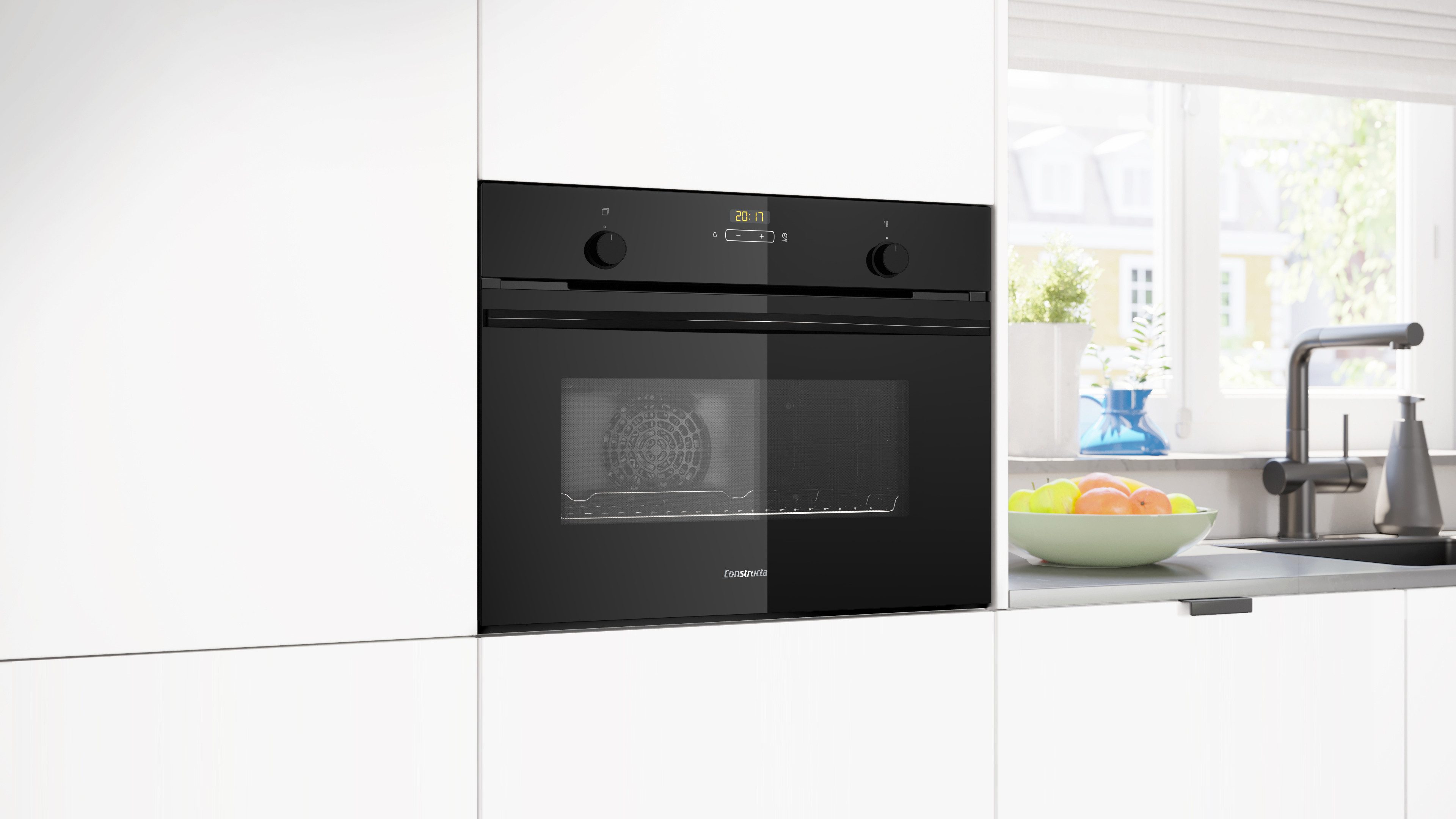 Constructa Backofen CC4M61063, mit Teleskopauszug nachrüstbar, Hydrolyse