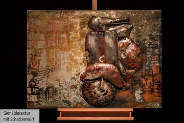 KUNSTLOFT Metallbild Vespa Italiana 100x75 cm, handgefertiges Wandrelief 3D