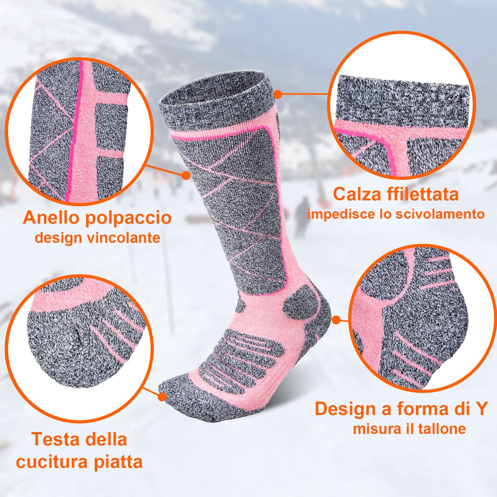 BTTO Funktionssocken Thermosocken Heizsocken,Elektrisch Beheizte Socken,Hochelastische Thermo Socken für Männer und Frauen,für Skifahren, Skaten, Wandern