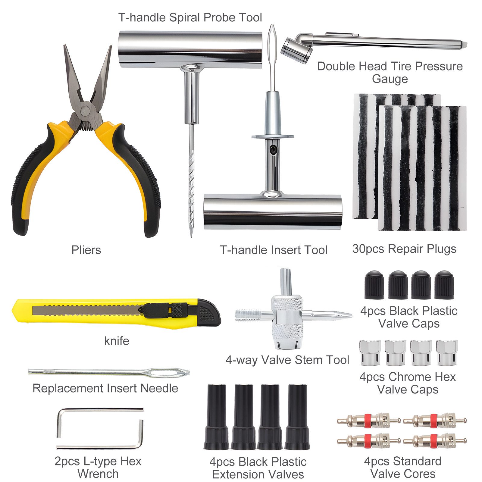 Youyijia Autoreifenkissen Reifenreparaturset Auto für PKW SUV Motorrad Notfall Tire Repair Kit