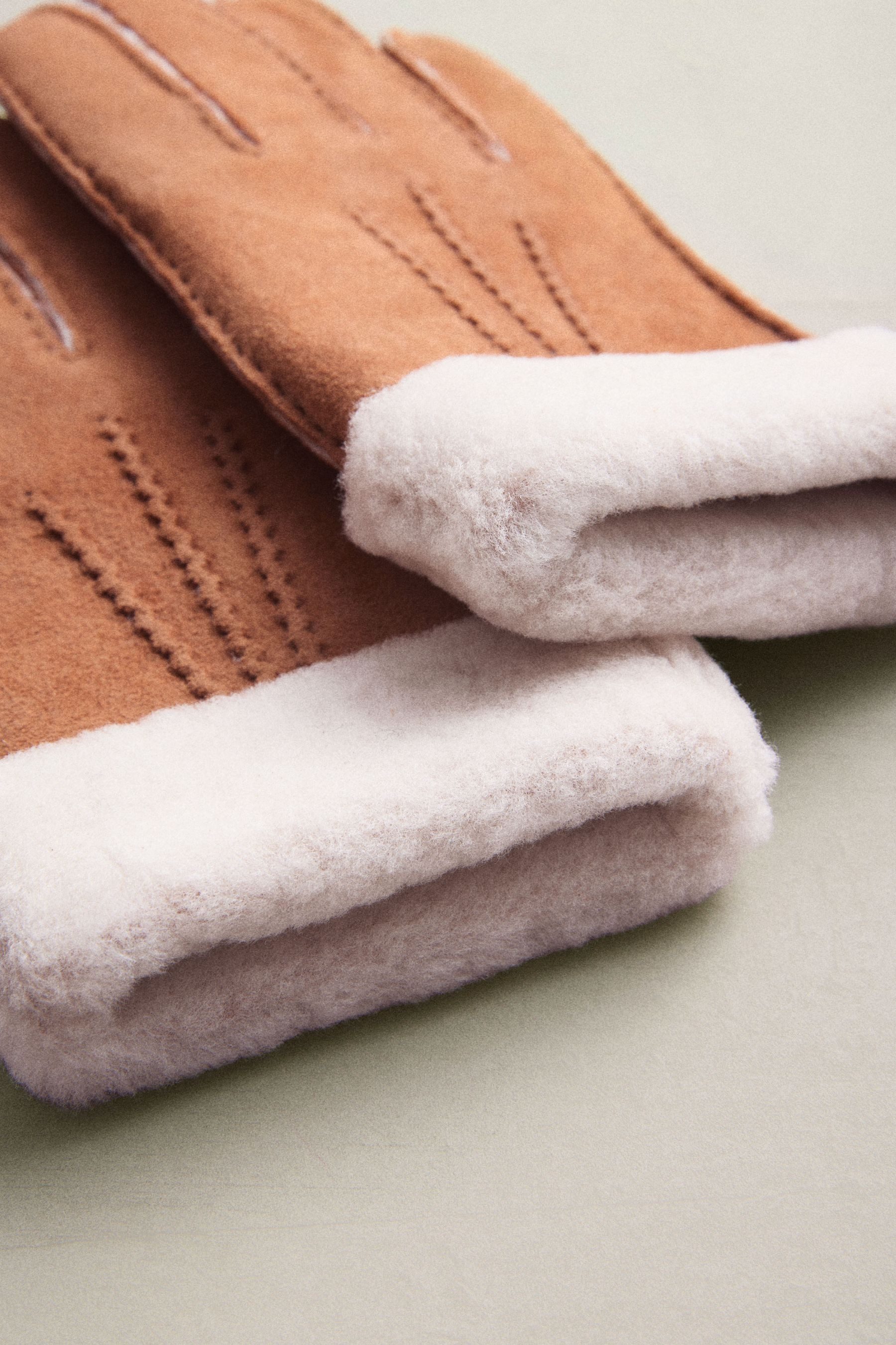 Next Lederhandschuhe Lederhandschuhe mit Lammkunstfell (1-St) günstig online kaufen