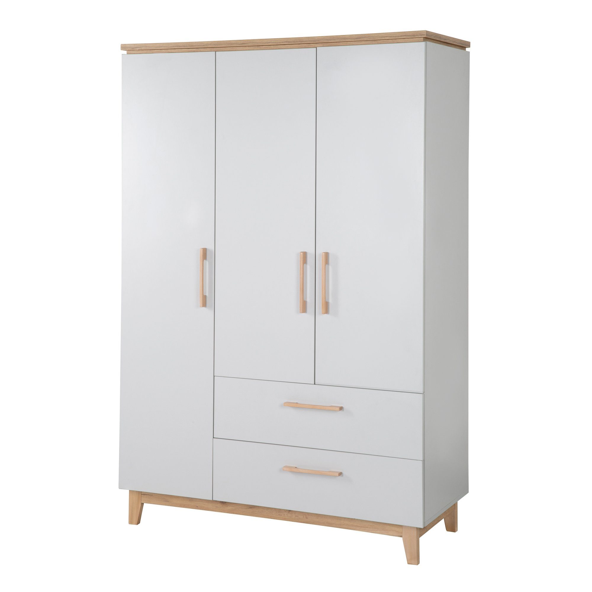 roba® Kleiderschrank Caro Drehtürenschrank, 3-türig, 2 Schubladen, mit Soft Close-Technik