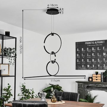 hofstein Pendelleuchte »Capracotta« dimmbare Hängelampe aus Metall/Kunststoff in Schwarz/Weiß, 4000 Kelvin, mit 3 verstellbaren Elementen, Fernbedienung, 35, 5 Watt, 3350 Lumen