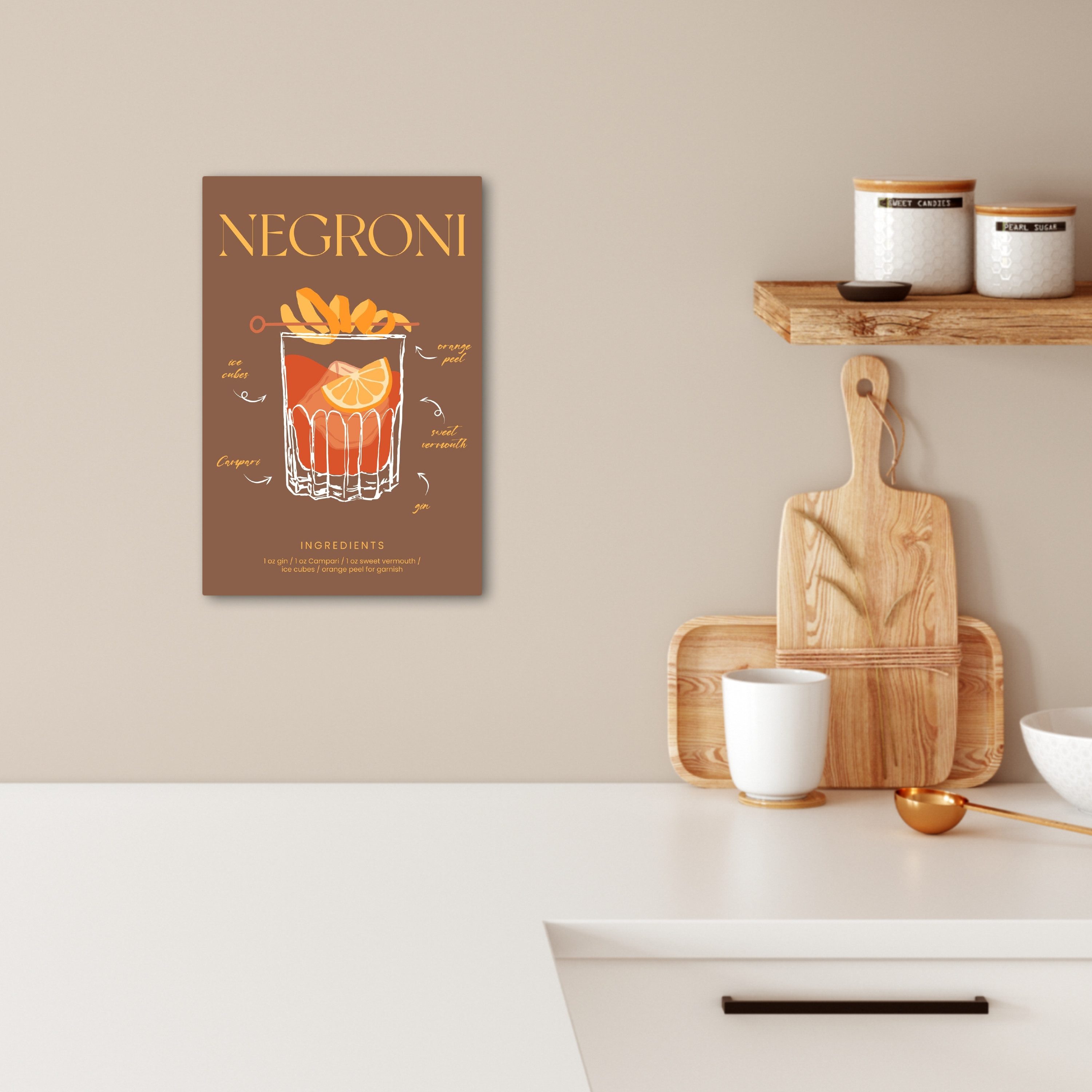 OneMillionCanvasses® Leinwandbild Negroni - Cocktail - günstig online kaufen