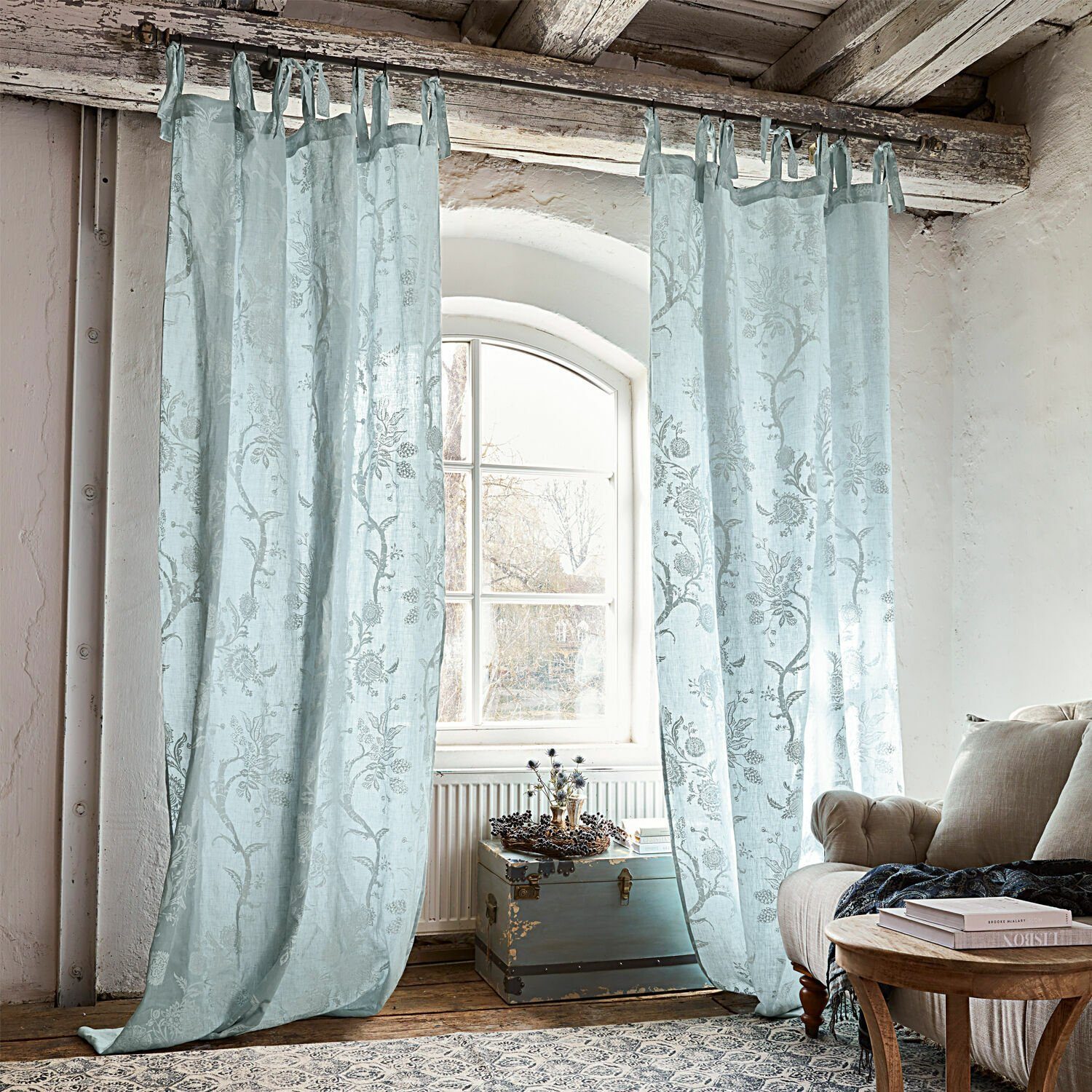 Mirabeau Vorhang Gardine Berwynn blau/weiß günstig online kaufen