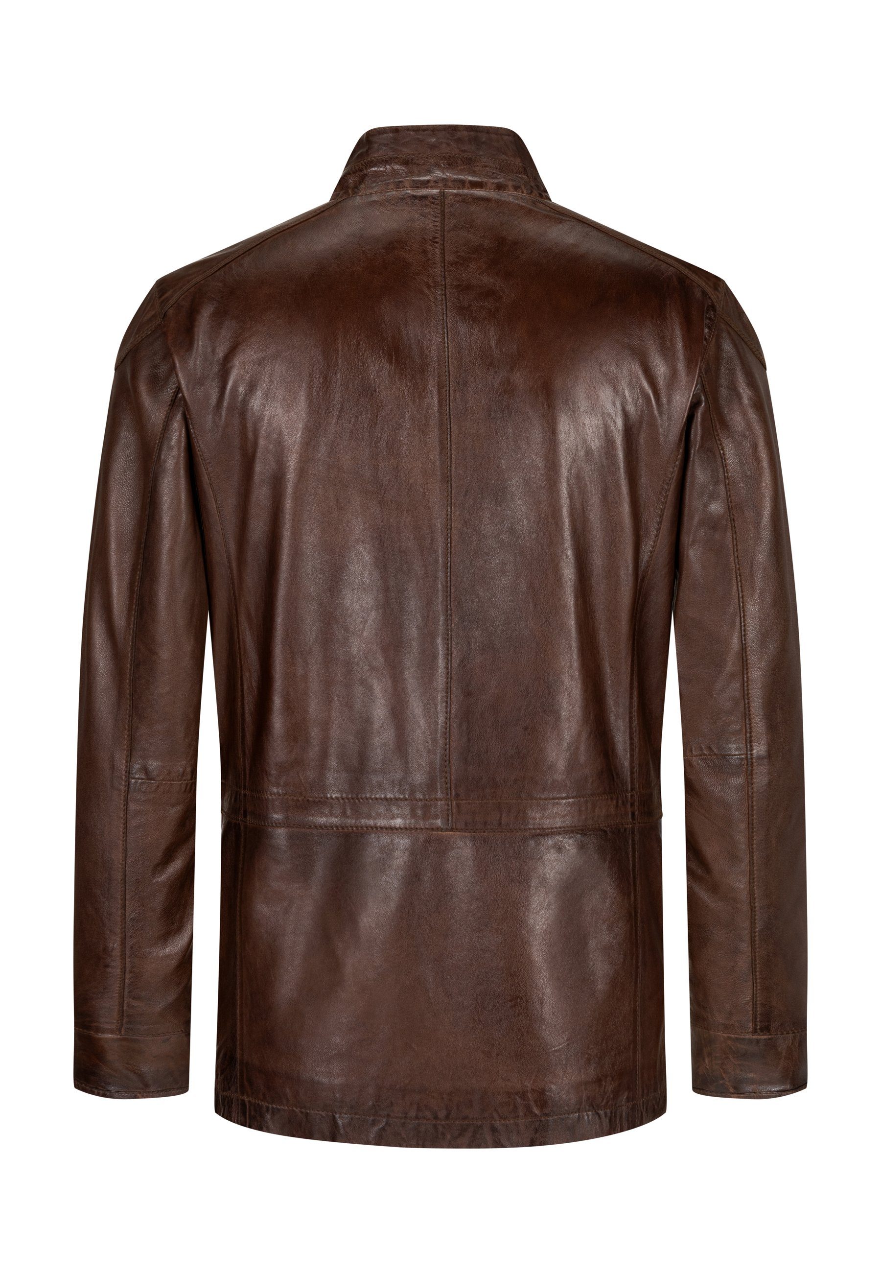 Milestone Lederjacke MS-Jose längere Herren Fieldjacket aus Lammnappa Leder