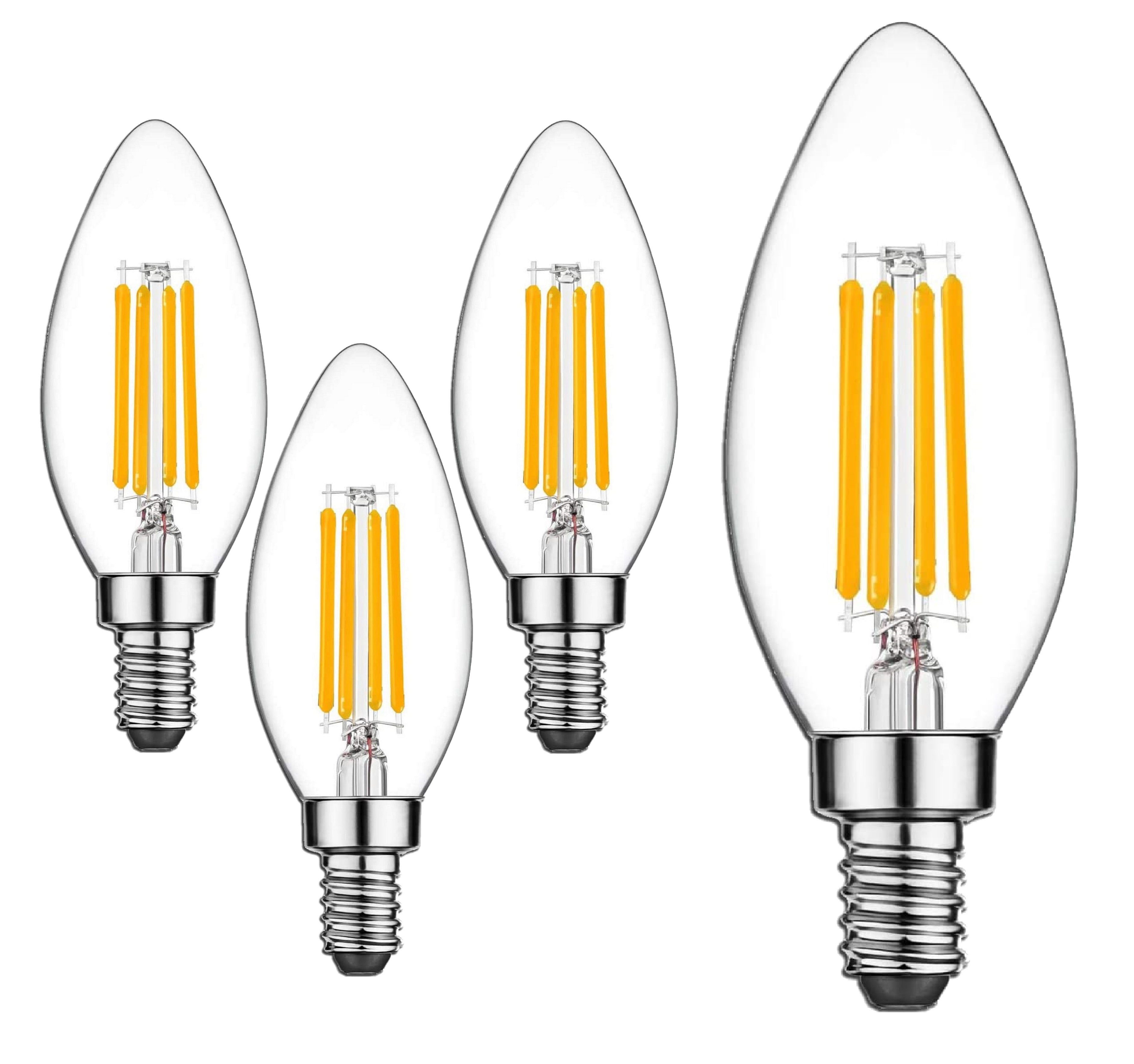 TRANGO LED-Leuchtmittel, 3er Pack E14001-3 LED Filament Birne 5 Watt 450  Lumen I 3000K Warmweiß I Ersatz für 40W Glühlampe I Glühbirne I Lampe I LED  Birne in Kerzen Form mit E14
