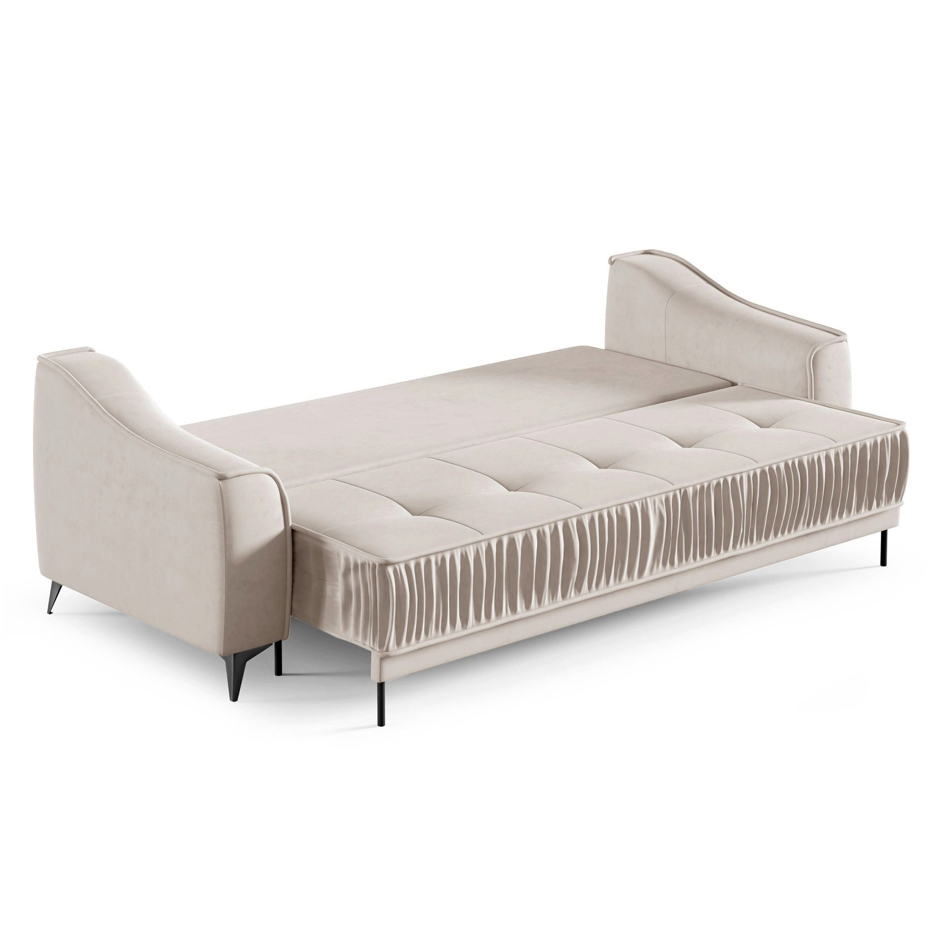 Selsey Schlafsofa, mit Schlaffunktion, Stauraum, Chenille und Zierkissen, 221 cm