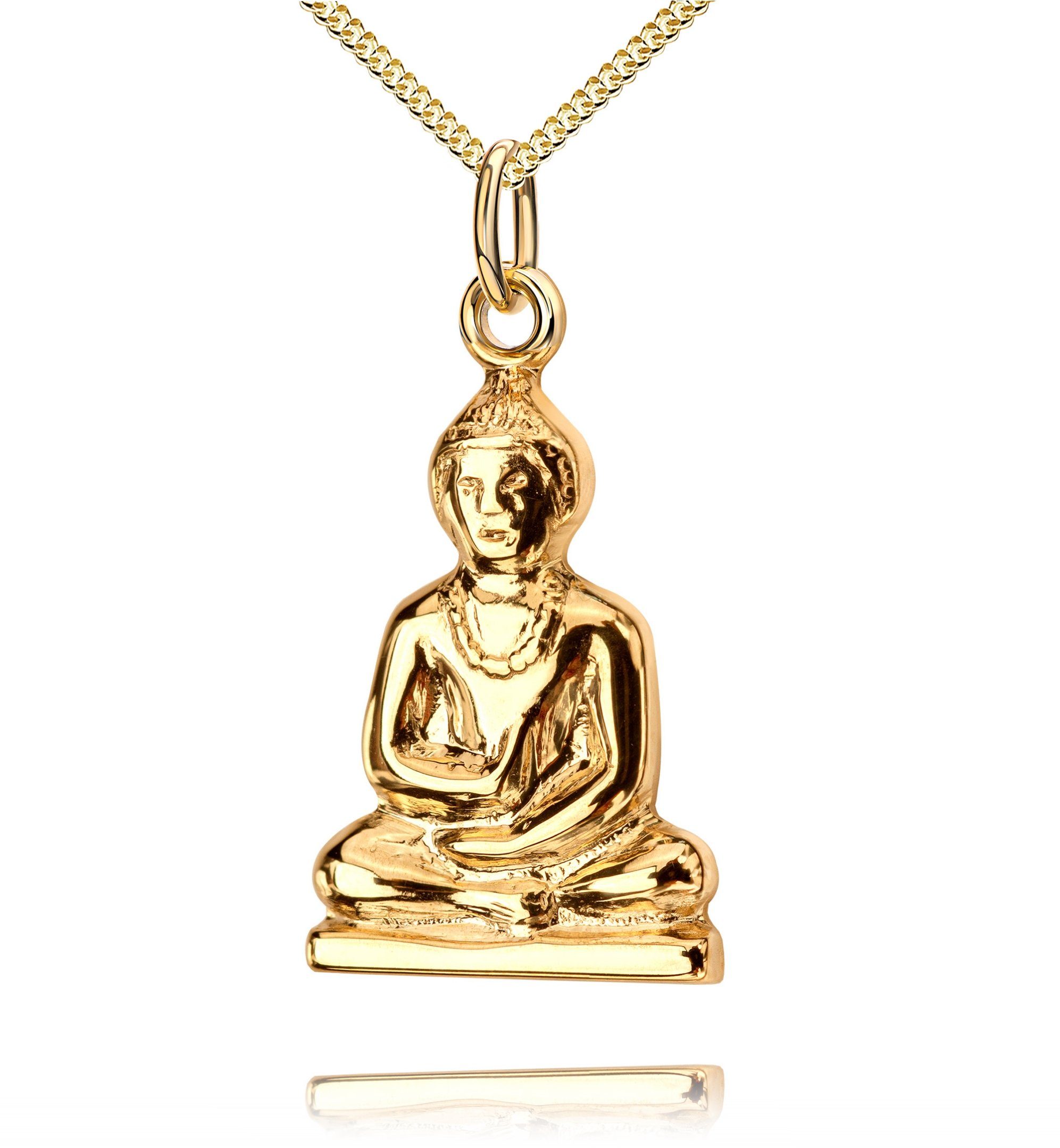 und Damen Gold Herren), - Kette 333 36 JEVELION Buddha für mit Anhänger Mit wählbar Länge Kette cm. vergoldet- Anhänger 70 (Goldanhänger,