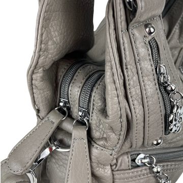 Taschen4life Schultertasche Damen, klassische Umhängetasche, Hobo AK11282, Handtasche mit abnehmbaren Schulterriemen, Innen- und Außenfächer