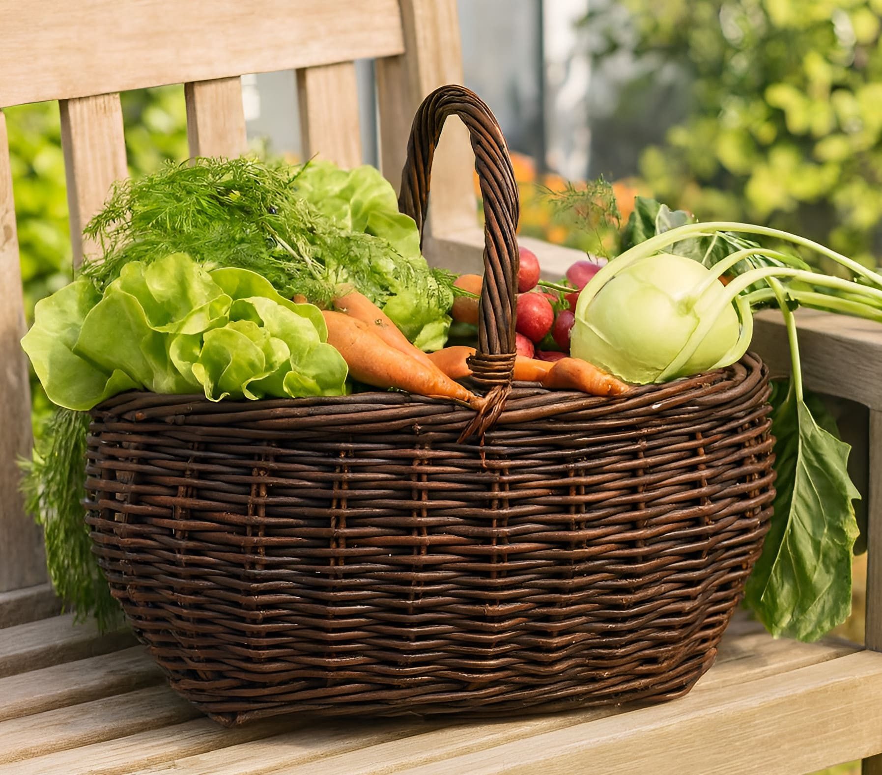 Dekoleidenschaft Einkaufskorb "Brown" Weide, groß, Weidenkorb mit Henkel, F günstig online kaufen