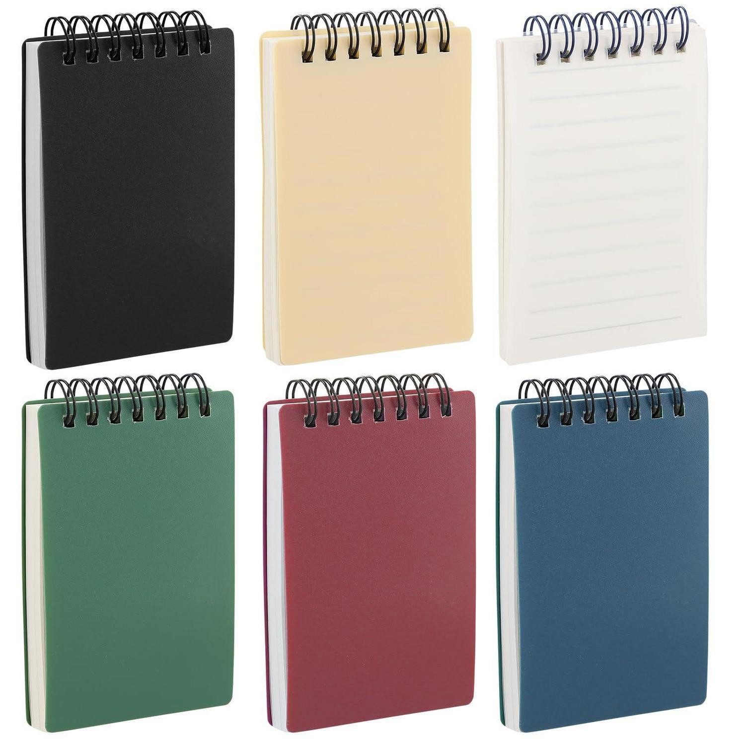LuxusKollektion Notizbuch Notizbuch Spirale Retro Mini A7 6er Set