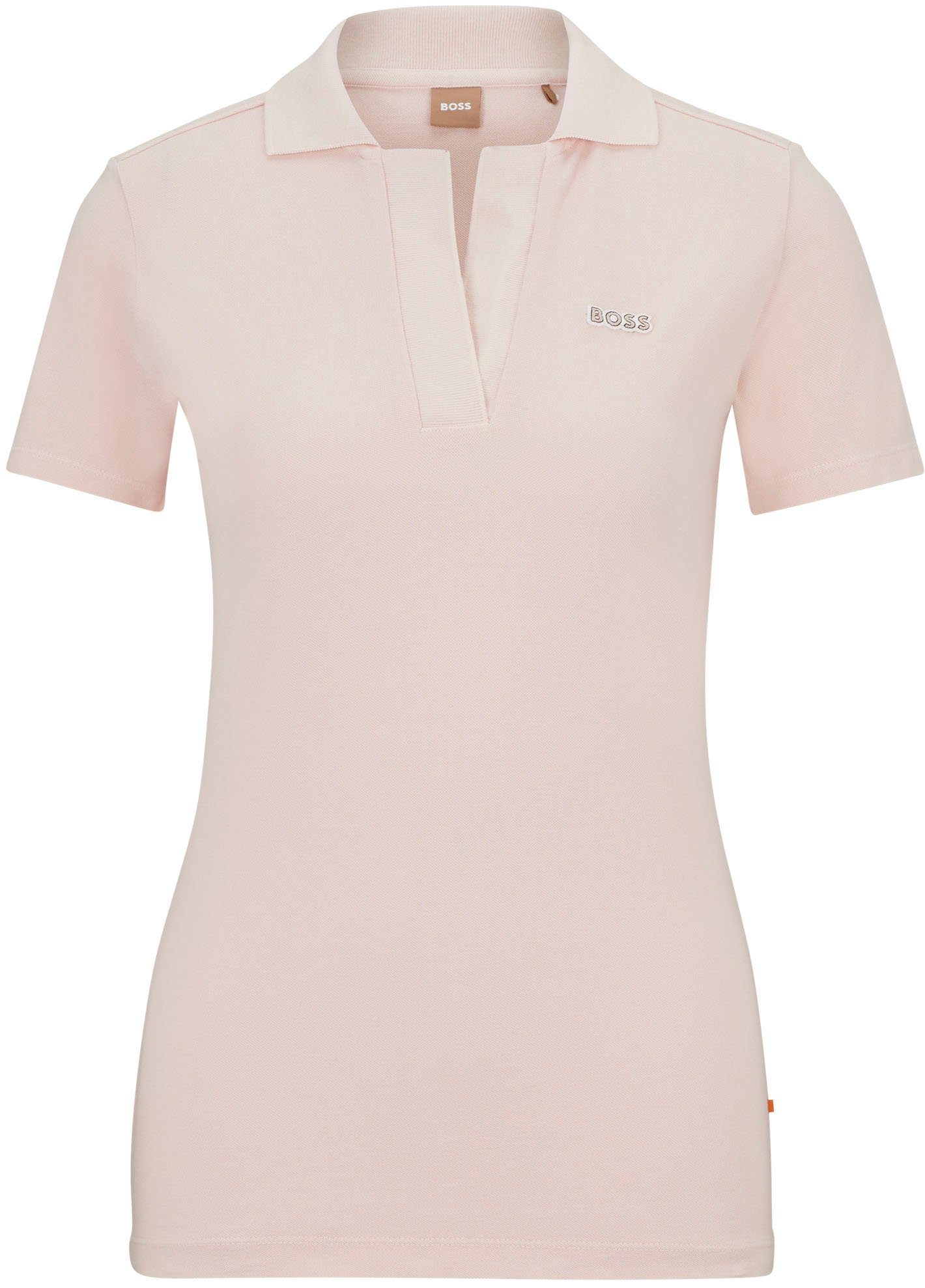 BOSS ORANGE Blusenshirt mit Labelstickerei an der linken Brust bright_pink